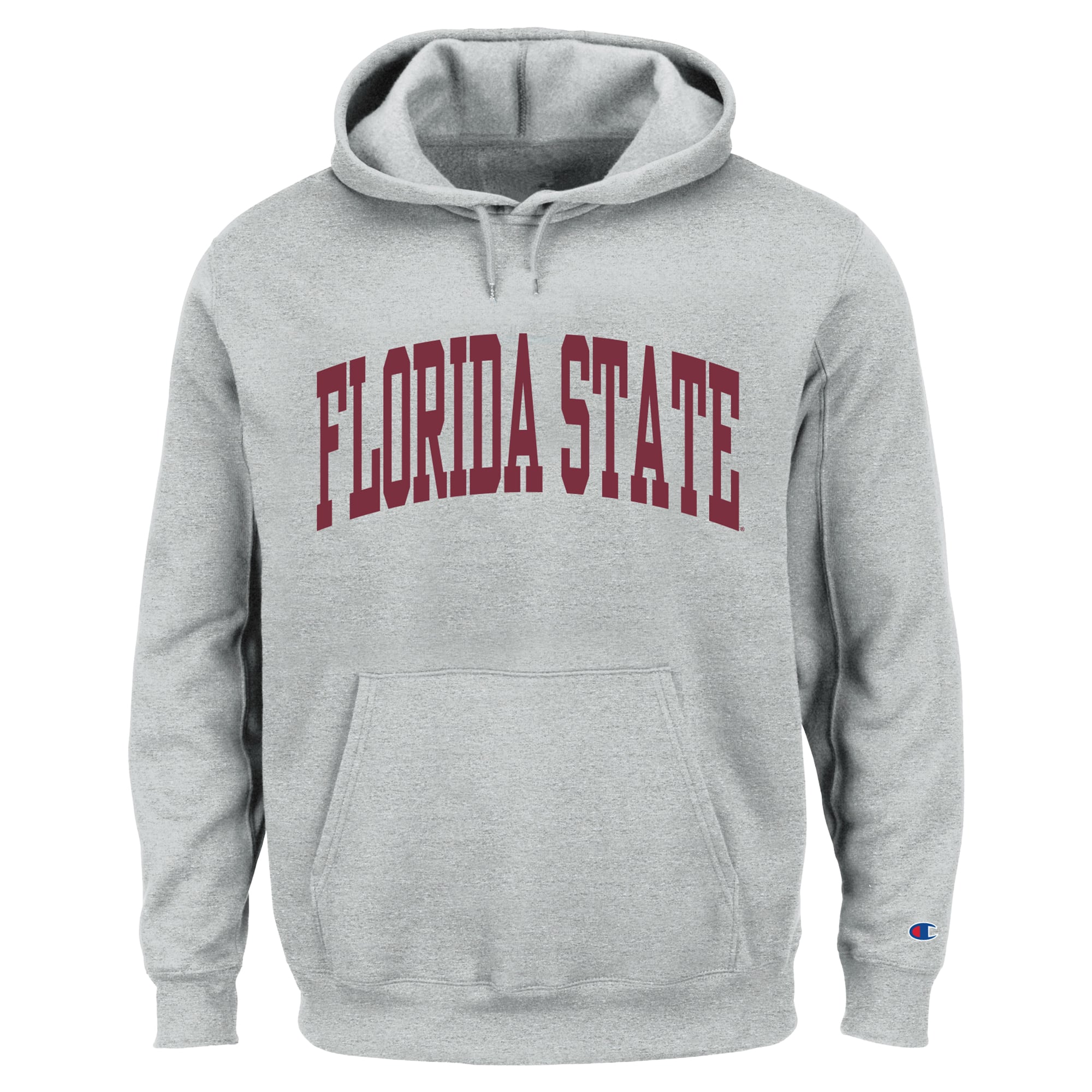 Sweat à capuche en polaire tissée inversée Champion pour homme, gris chiné, Florida State Seminoles, grandes tailles