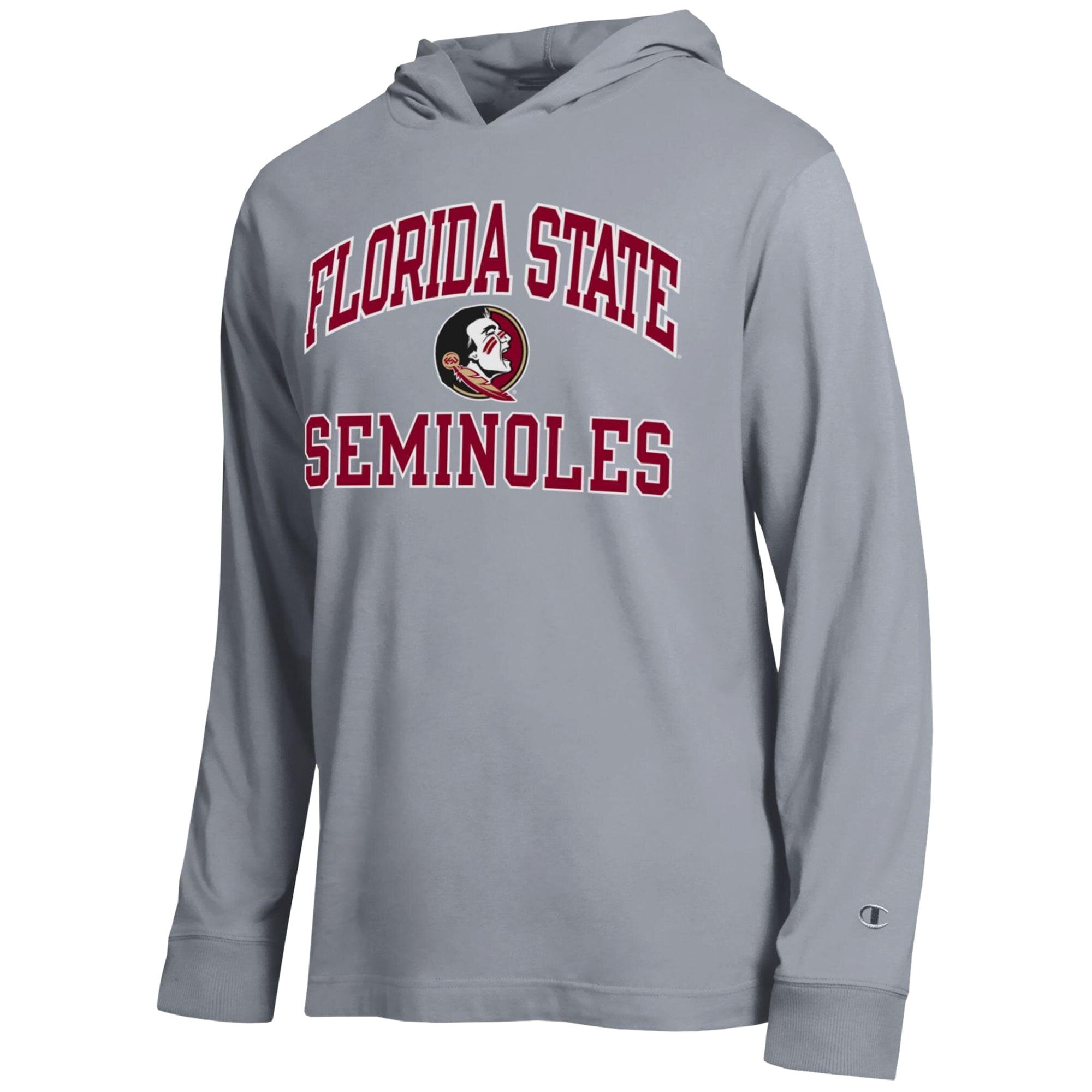T-shirt à capuche manches longues Champion Heather Gray Florida State Seminoles High Motor All-Star pour homme