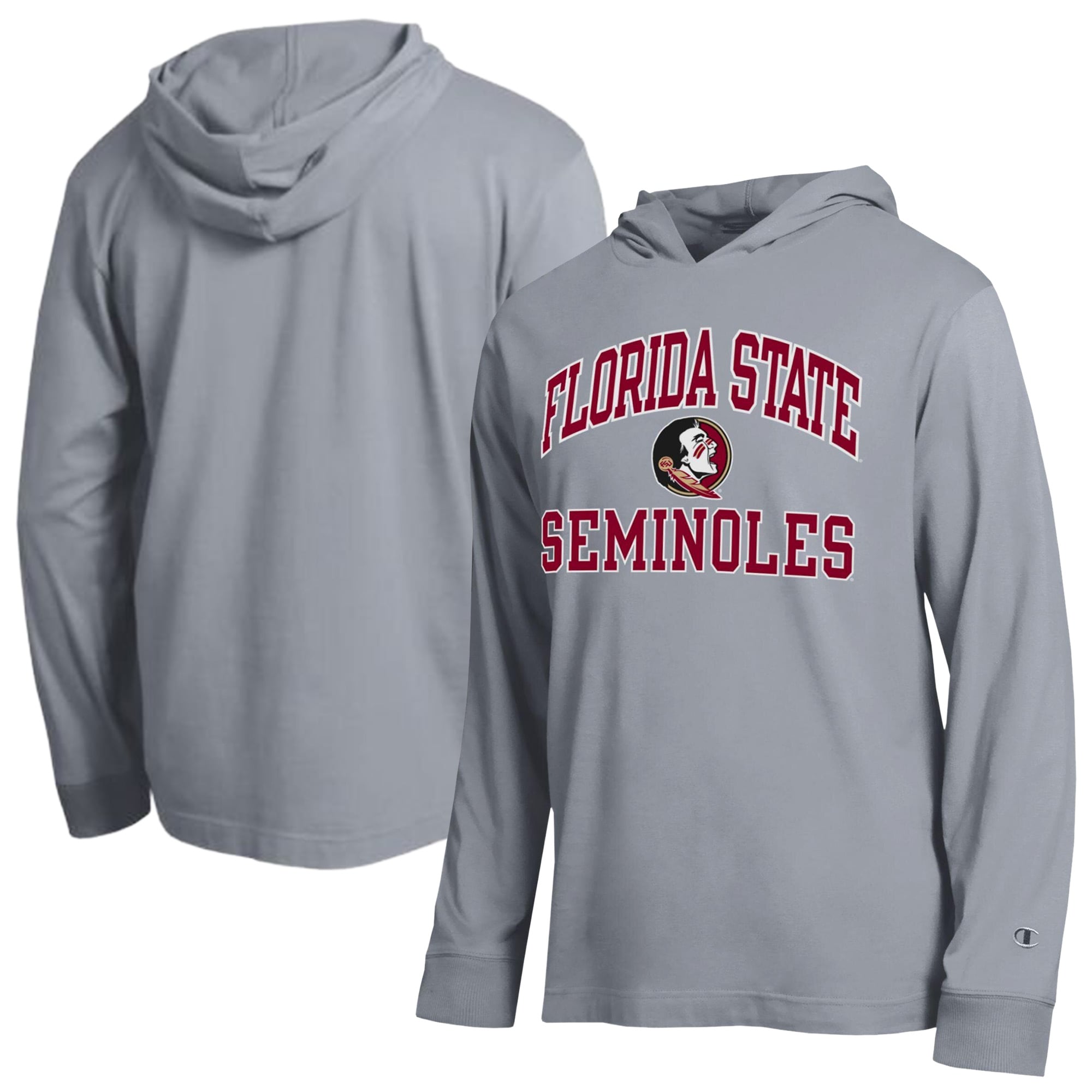 T-shirt à capuche manches longues Champion Heather Gray Florida State Seminoles High Motor All-Star pour homme