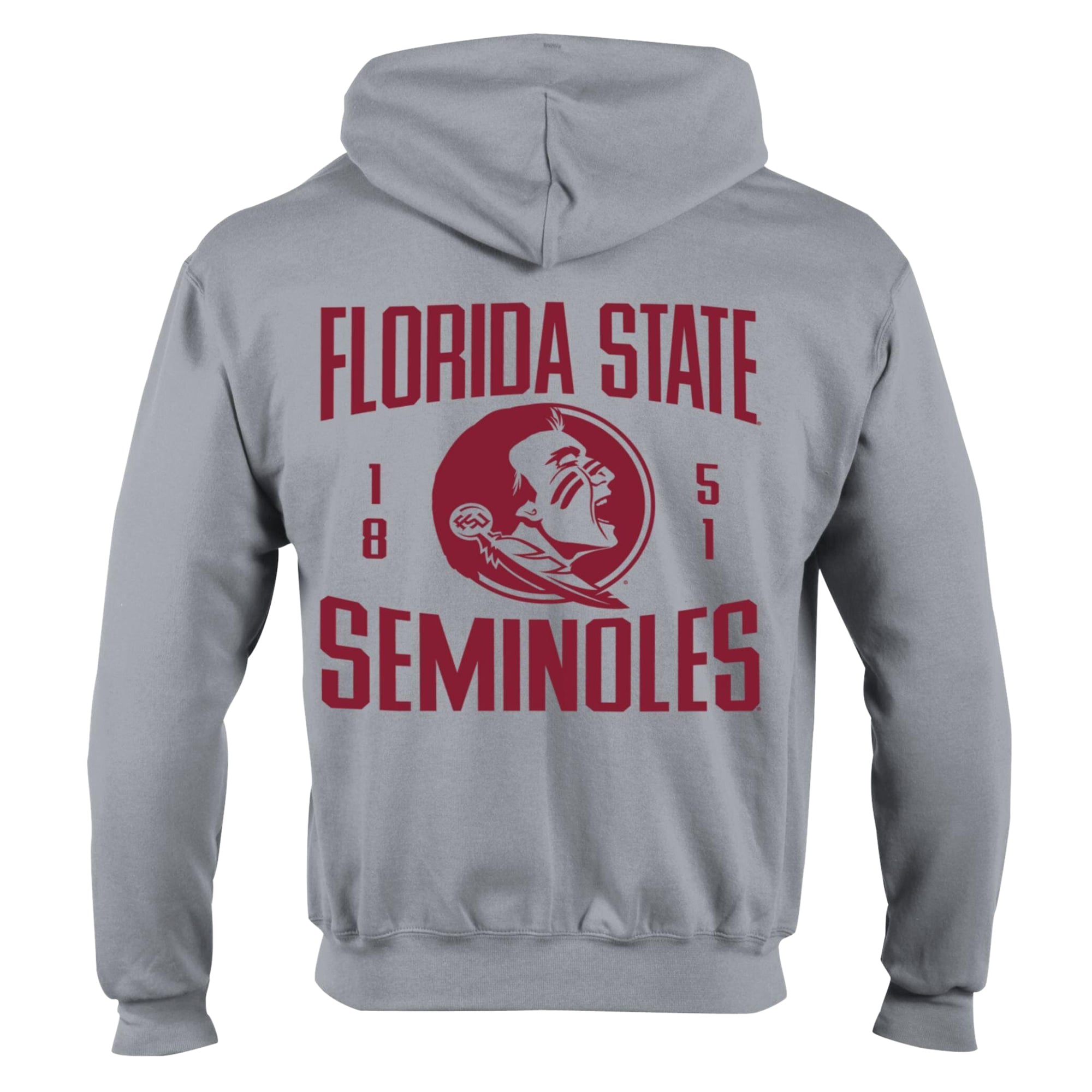 Men's Champion Heather Gray Florida State Seminoles Varsity Powerblend Full-Zip Fleece Hoodie