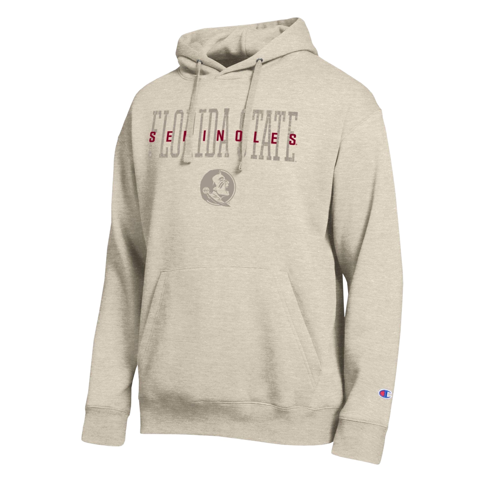 Sweat à capuche Champion Oatmeal pour homme, Florida State Seminoles All-Star Neutral Stack