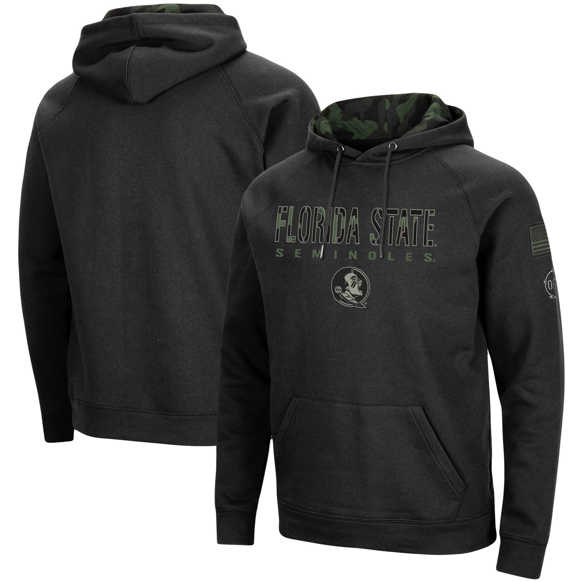 Sweat à capuche Colosseum Black Florida State Seminoles OHT Military Appreciation Camo pour homme