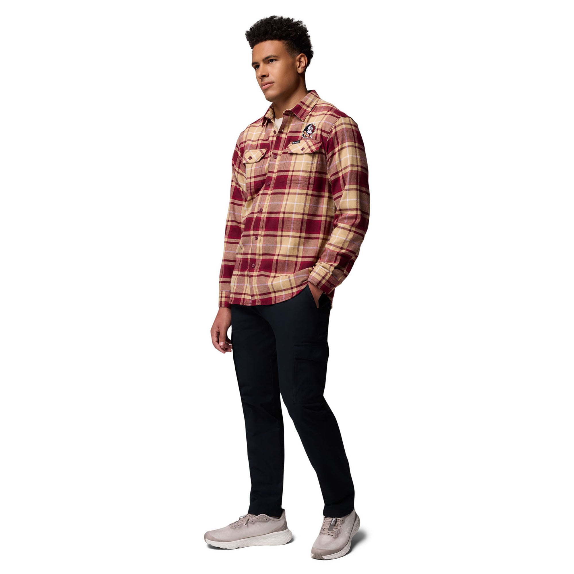 Chemise boutonnée à manches longues en flanelle Omni-Wick pour homme Columbia Garnet Florida State Seminoles