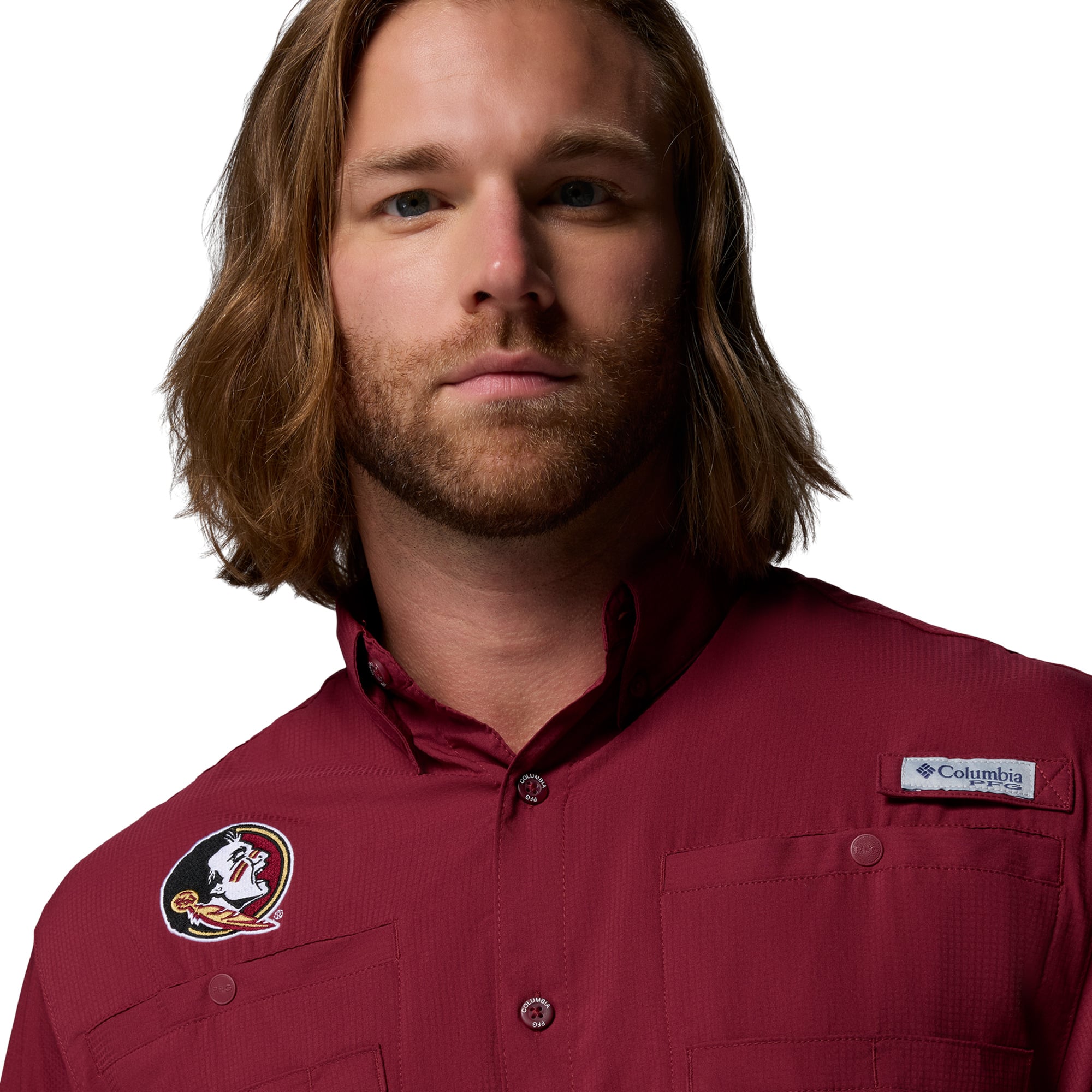 Men's Columbia Garnet Florida State Seminoles PFG Tamiami Shirt