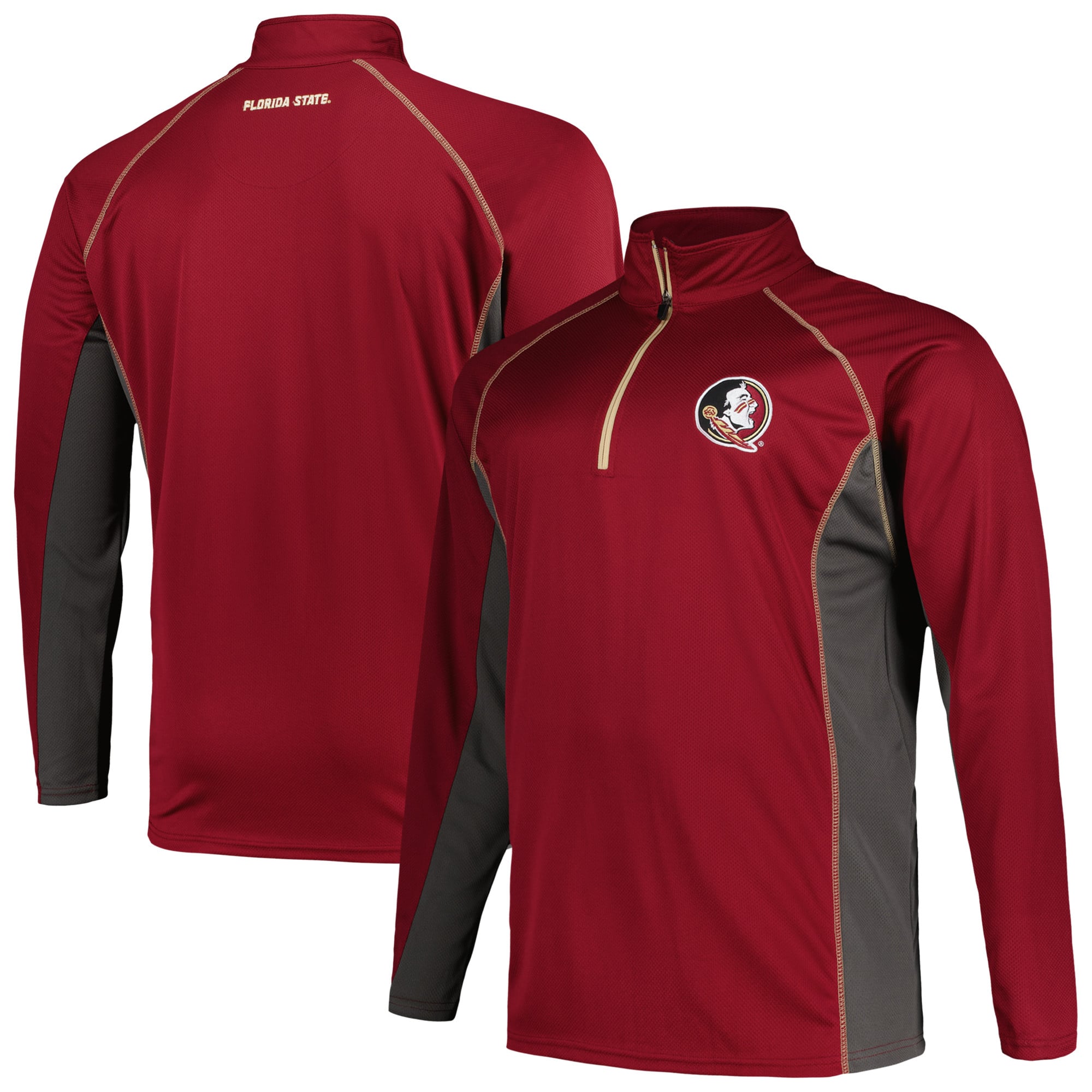Veste raglan à quart de zip grande taille Fanatics Garnet Florida State Seminoles pour homme