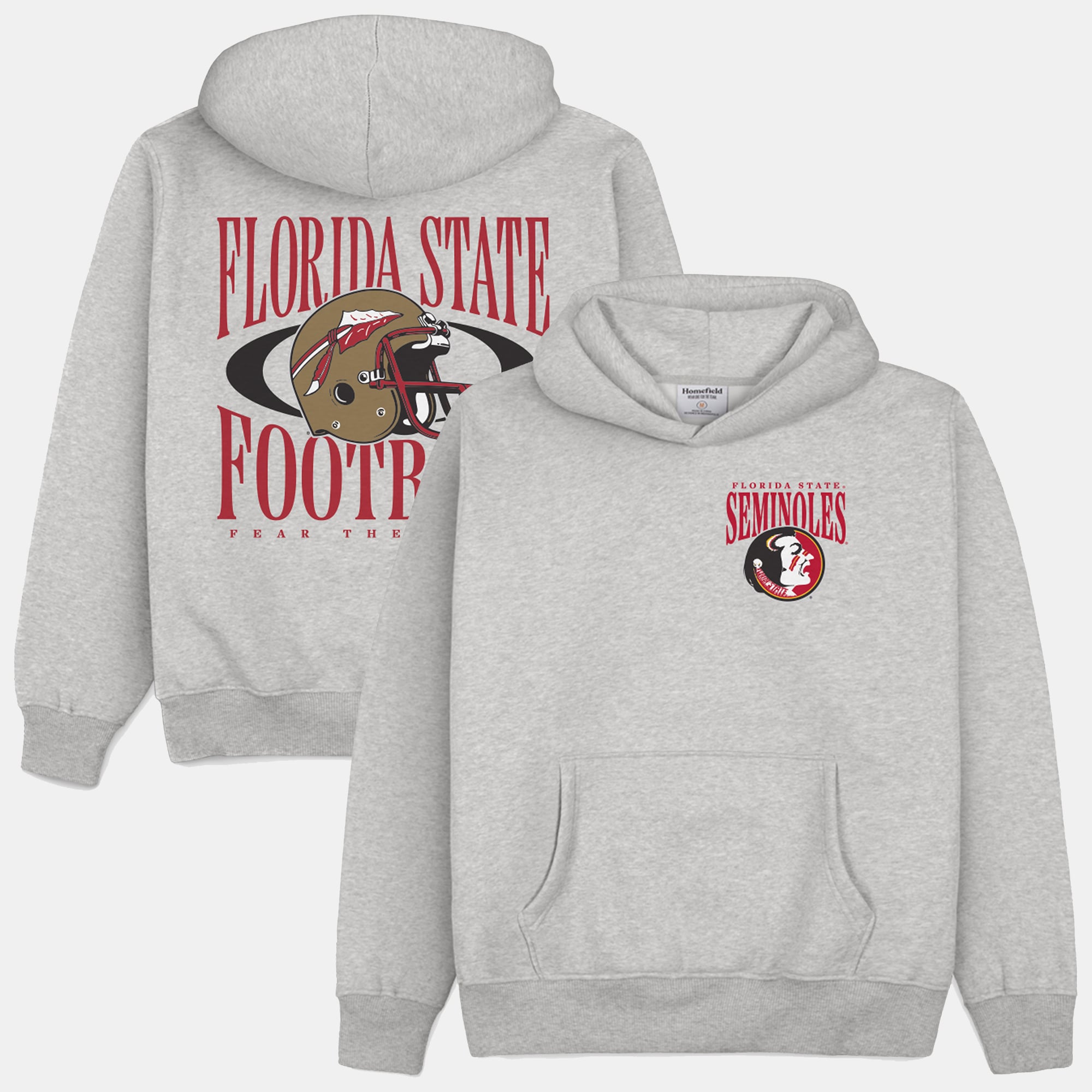 Sweat à capuche épais gris domicile pour homme, Florida State Seminoles Football.