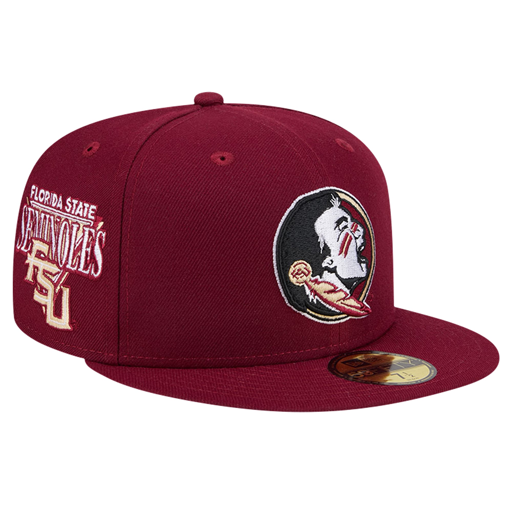 Fsu Hat Color Men's New Era Garnet Florida State Seminoles Throwback 59FIFTY Fitted Hat