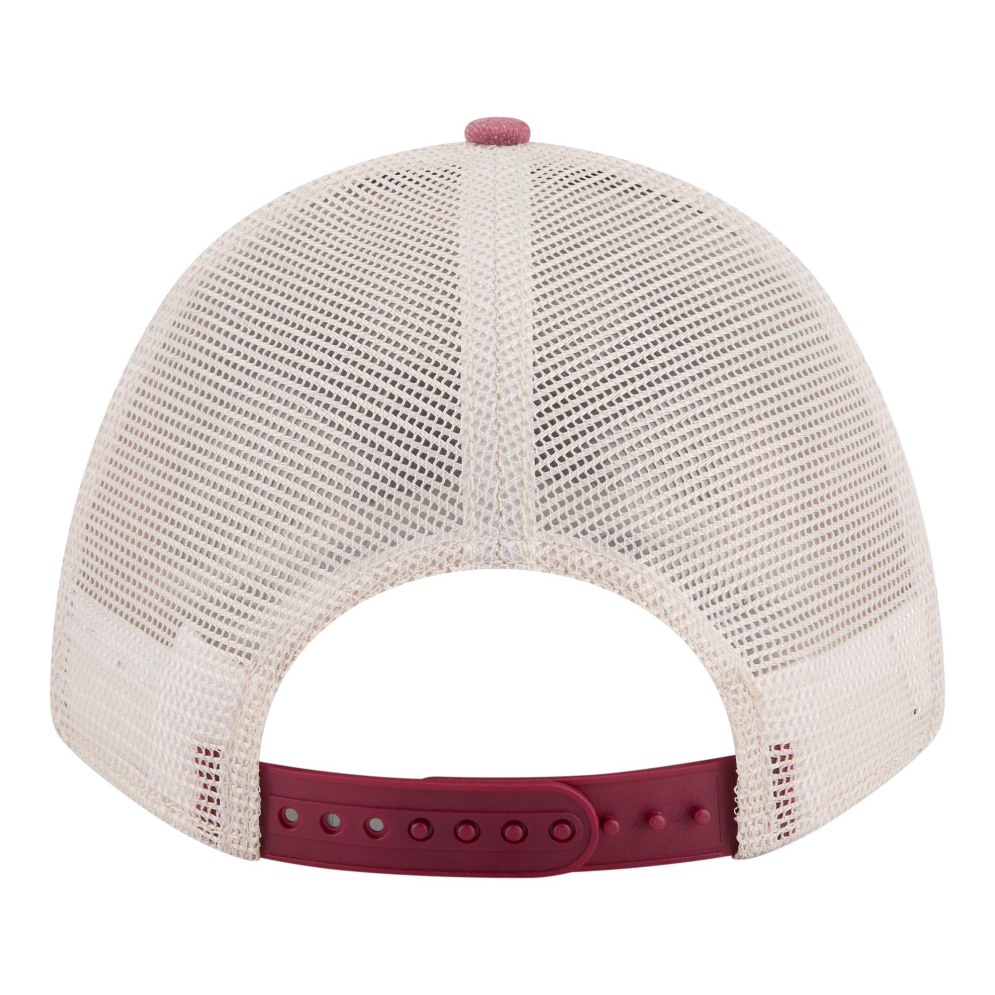 Men's New Era Stone/Garnet Florida State Seminoles Frayed Patch 9FORTY M-Crown A-Frame Trucker Adjustable Hat
