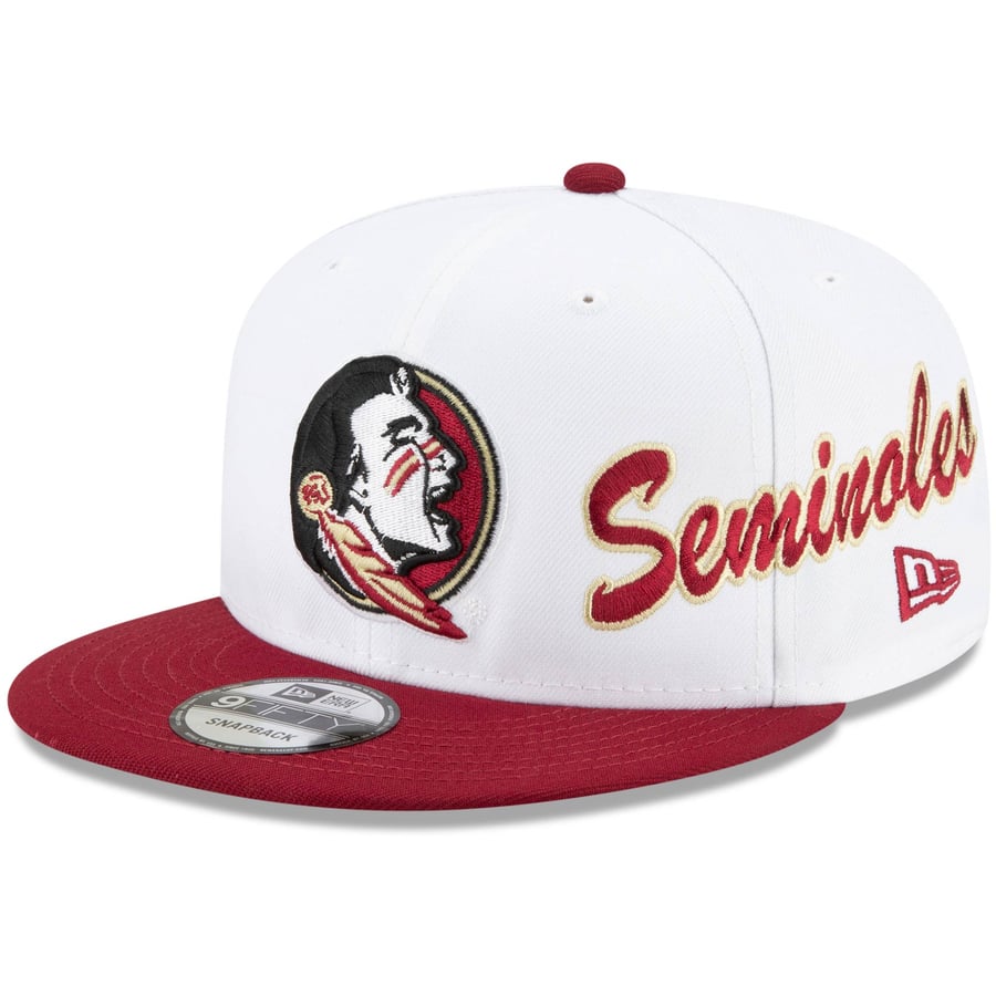 Side Script Hat Men's New Era White/Garnet Florida State Seminoles Two-Tone Side Script ...