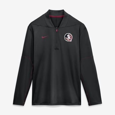 Florida State Seminoles Nike Men's 2026 Sideline Midweight Half-Zip Dri-FIT Pullover - Black
