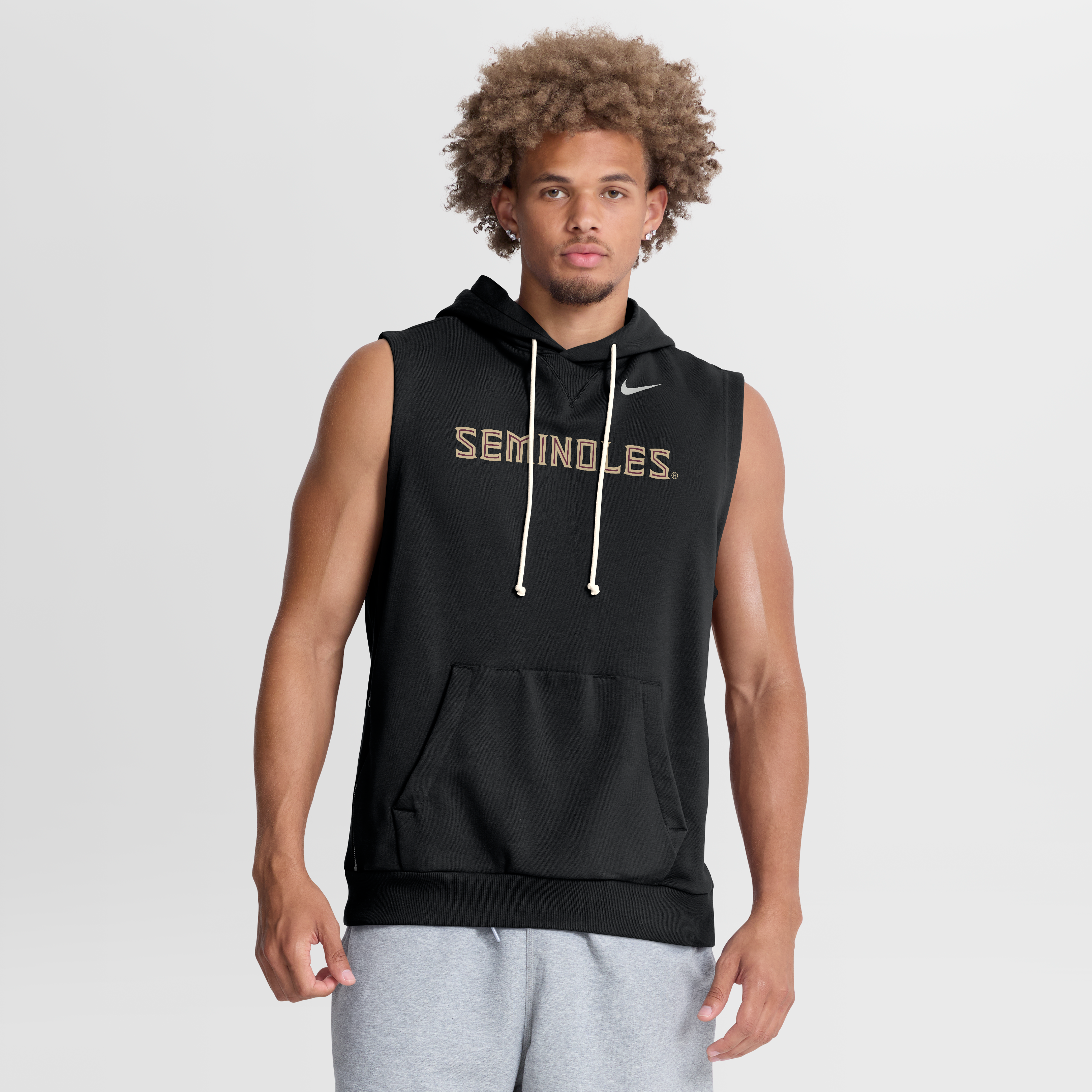 Men's Nike  Black Florida State Seminoles 2026 Sideline Sleeveless Dri-FIT Hoodie