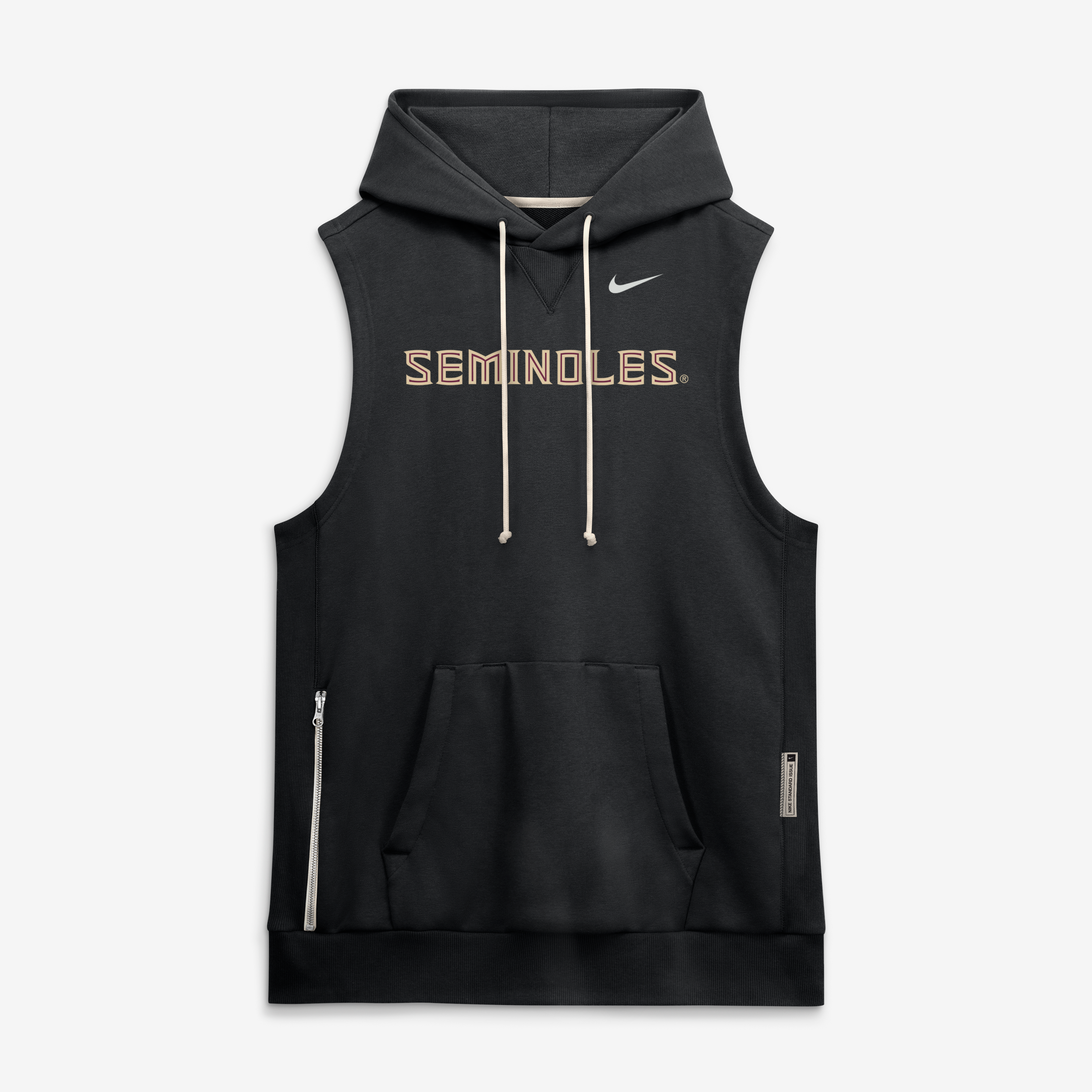 Men's Nike  Black Florida State Seminoles 2026 Sideline Sleeveless Dri-FIT Hoodie