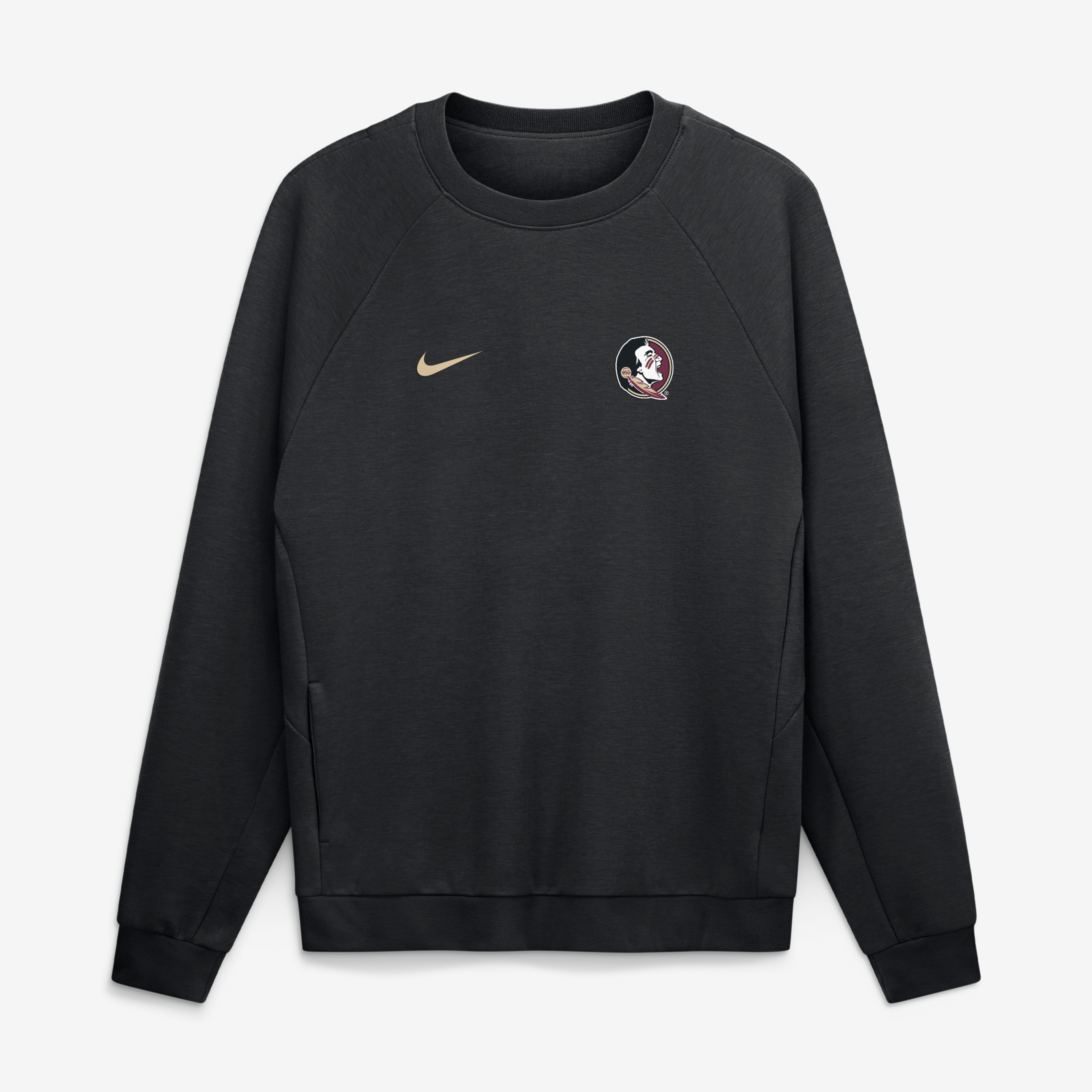 Men's Nike Black Florida State Seminoles Premium Performance Raglan Dri-FIT Sweatshirt