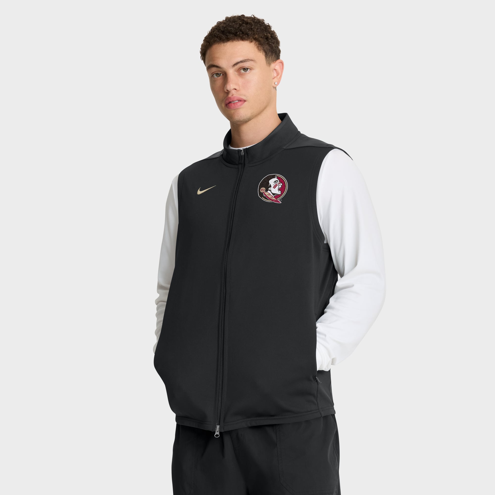 Men's Nike Black Florida State Seminoles Primetime Victory Therma-FIT Full-Zip Vest