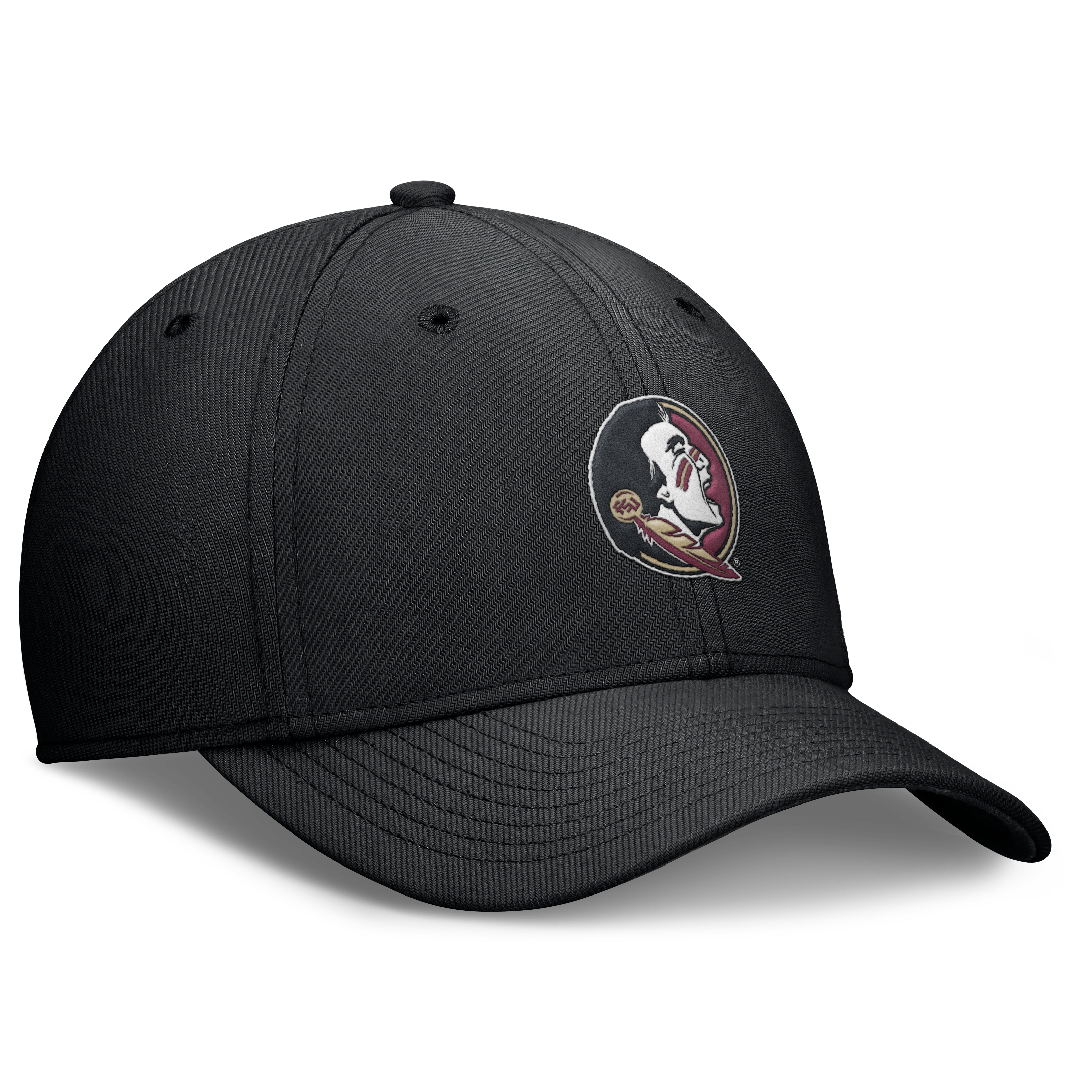 Casquette Nike noire pour homme Florida State Seminoles Rise SwooshFlex Dri-FIT