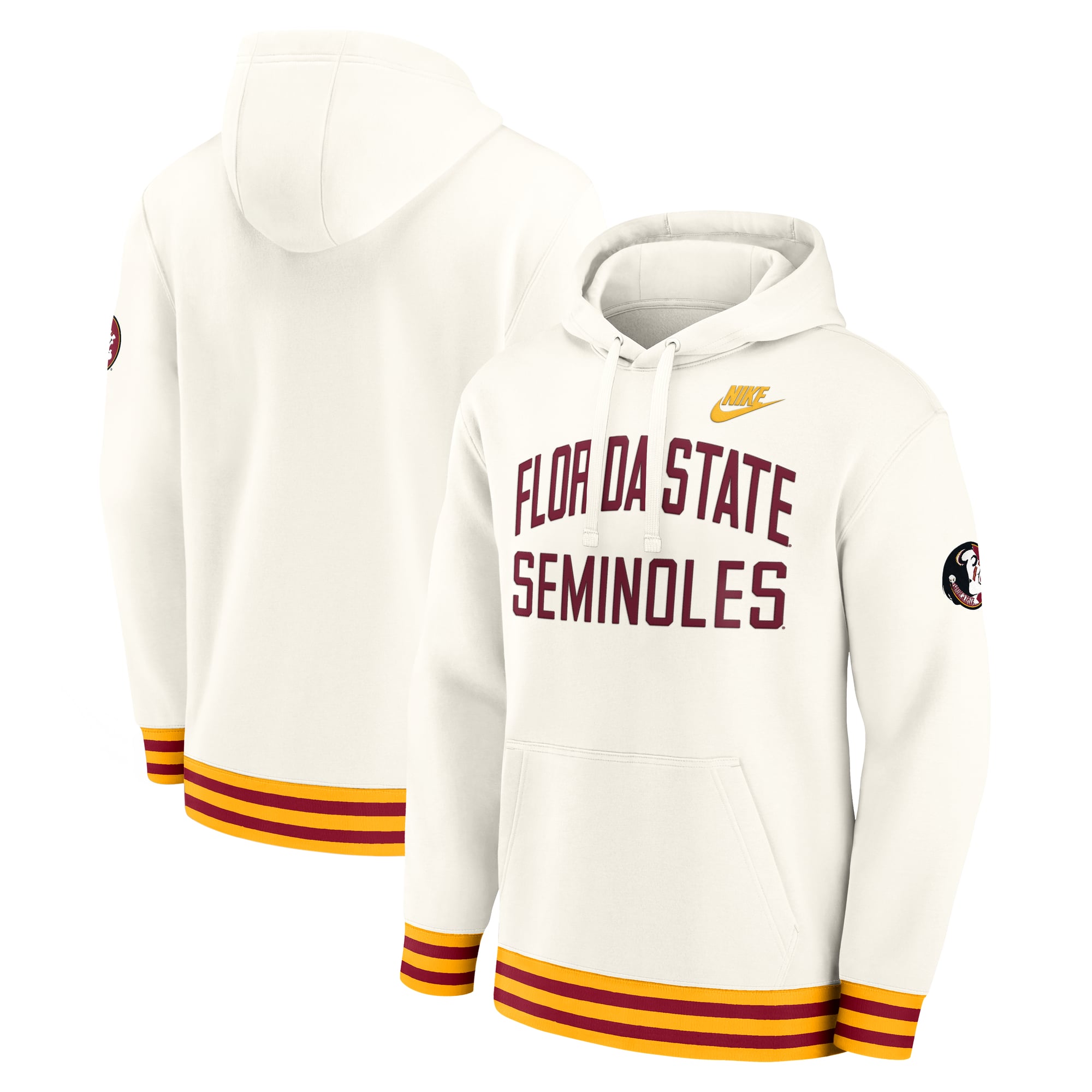 Sweat à capuche rétro Nike crème Florida State Seminoles Legacy pour homme