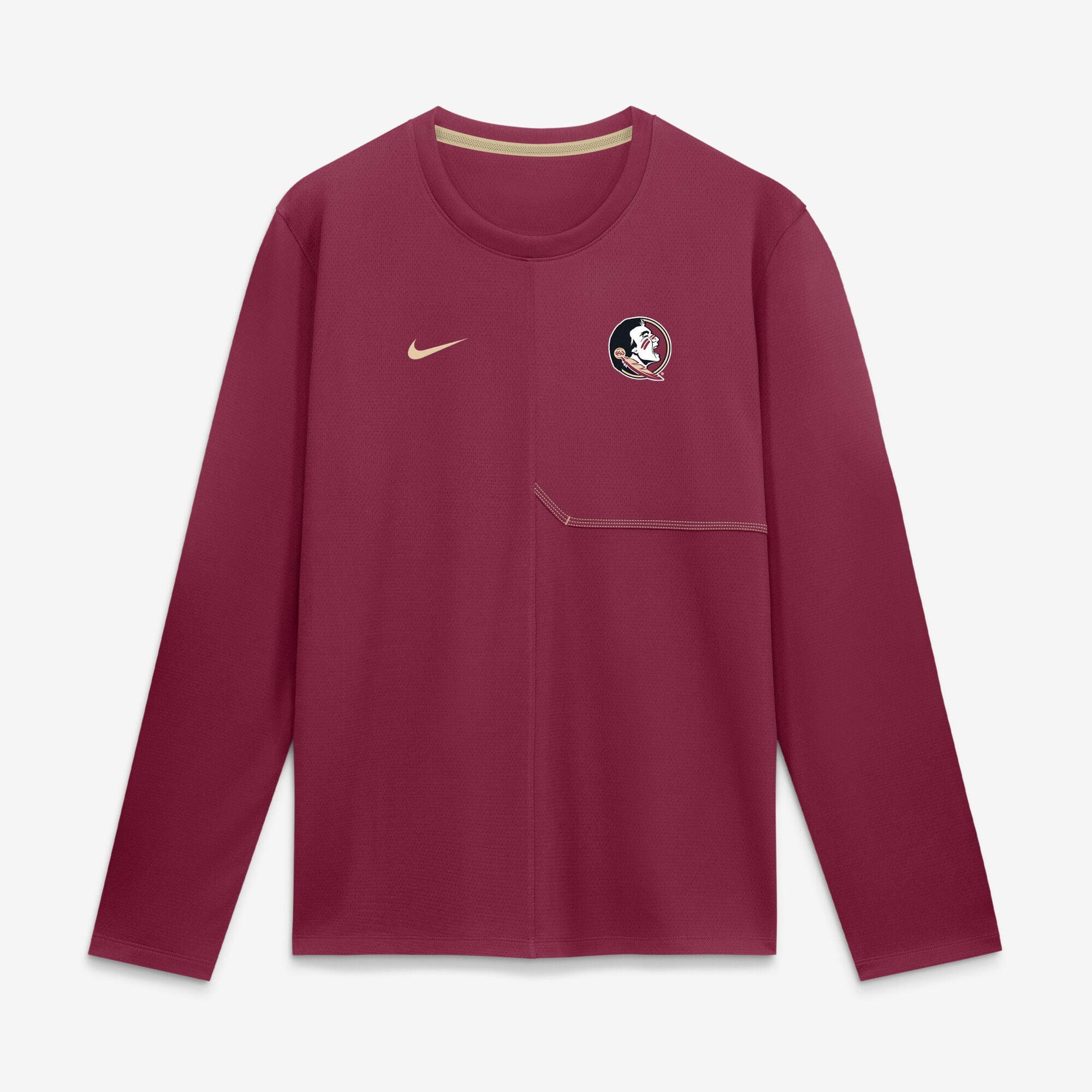 Men's Nike Garnet Florida State Seminoles 2026 Sideline Coaches UV Dri-FIT Long Sleeve Shirt