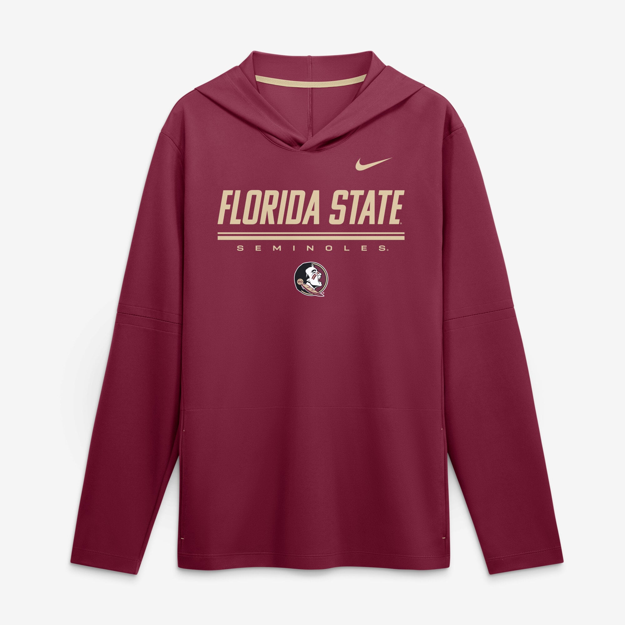 Haut à capuche léger manches longues Nike Garnet Florida State Seminoles 2026 Sideline pour homme