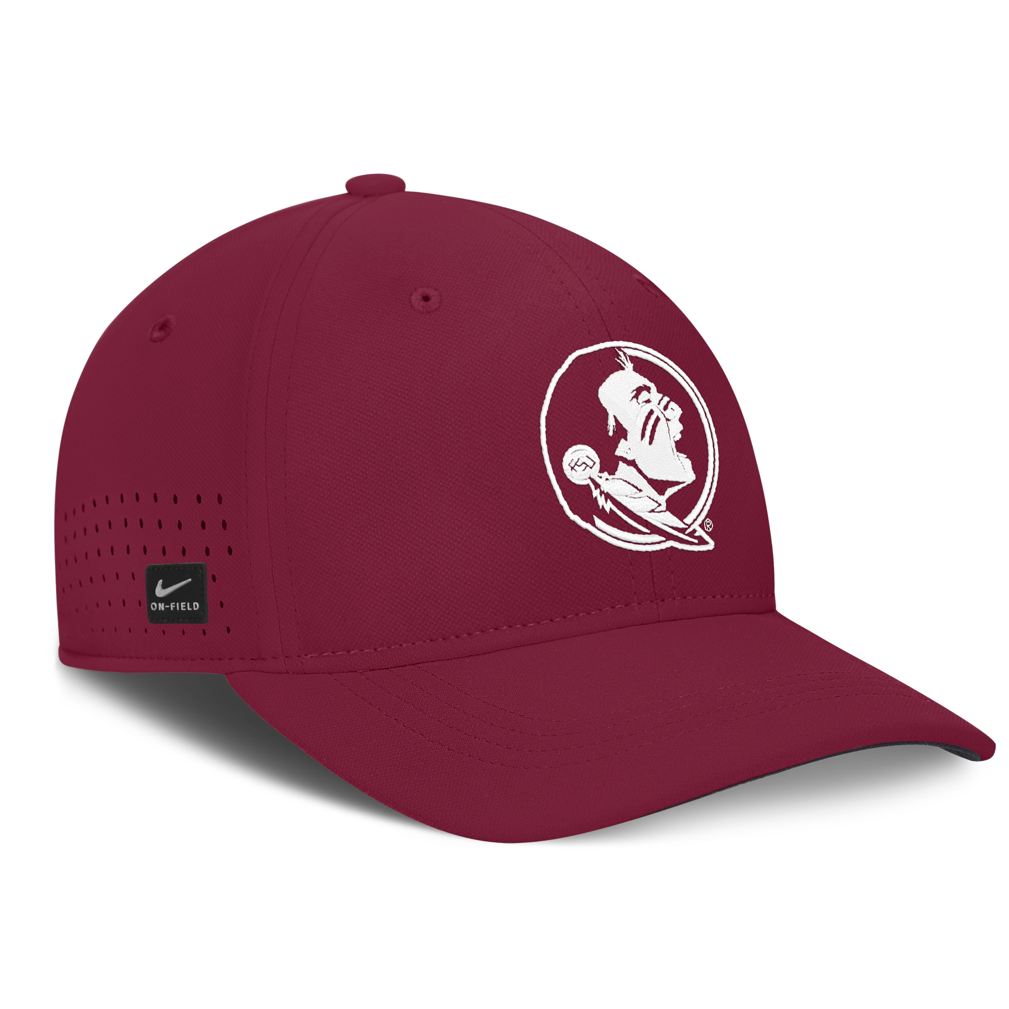 Casquette Nike Grenat Florida State Seminoles 2026 Sideline Practice AeroBill SwooshFlex Dri-FIT pour homme