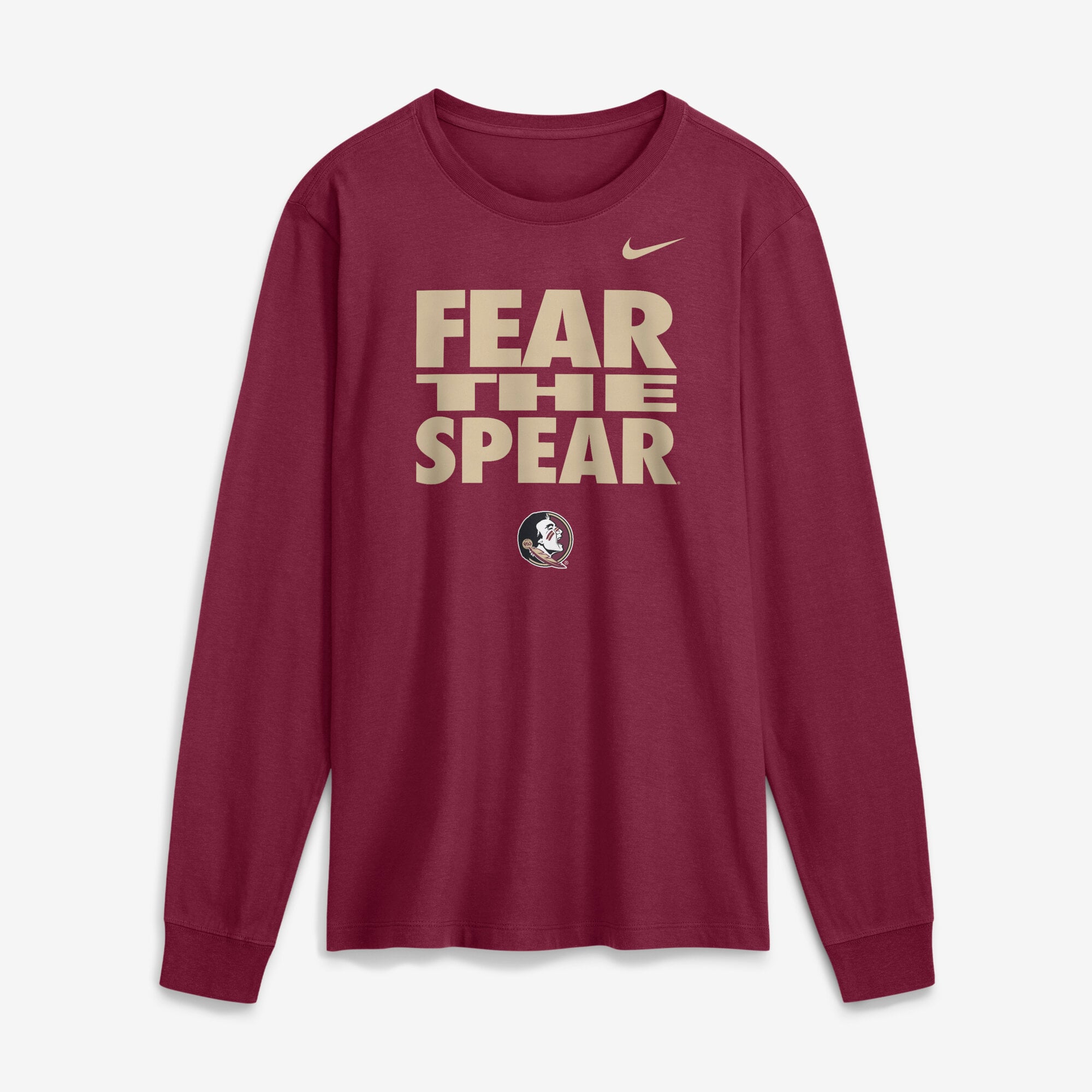 Men's Nike Garnet Florida State Seminoles 2026 Sideline Slogan Dri-FIT Long Sleeve T-Shirt