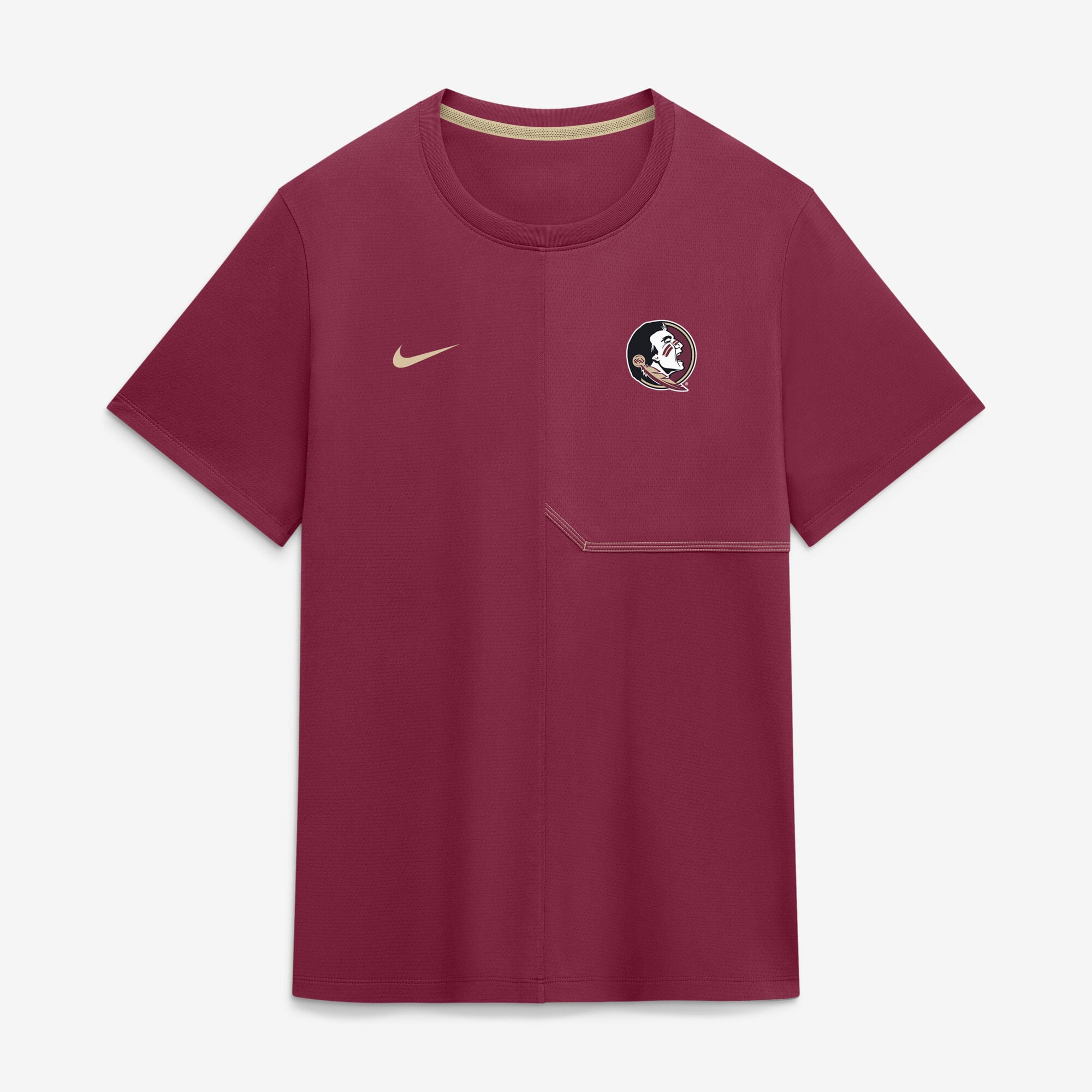Men's Nike Garnet Florida State Seminoles 2026 Sideline UV Dri-FIT Coaches Shirt
