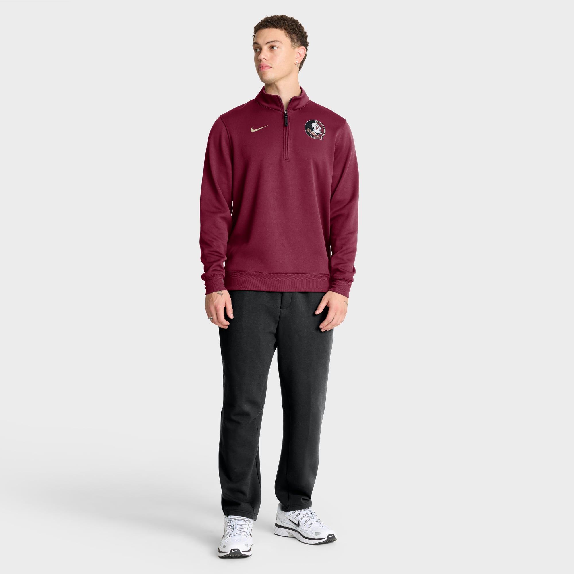Men's Nike Garnet Florida State Seminoles Coaches Premium Dri-FIT Half-Zip Pullover