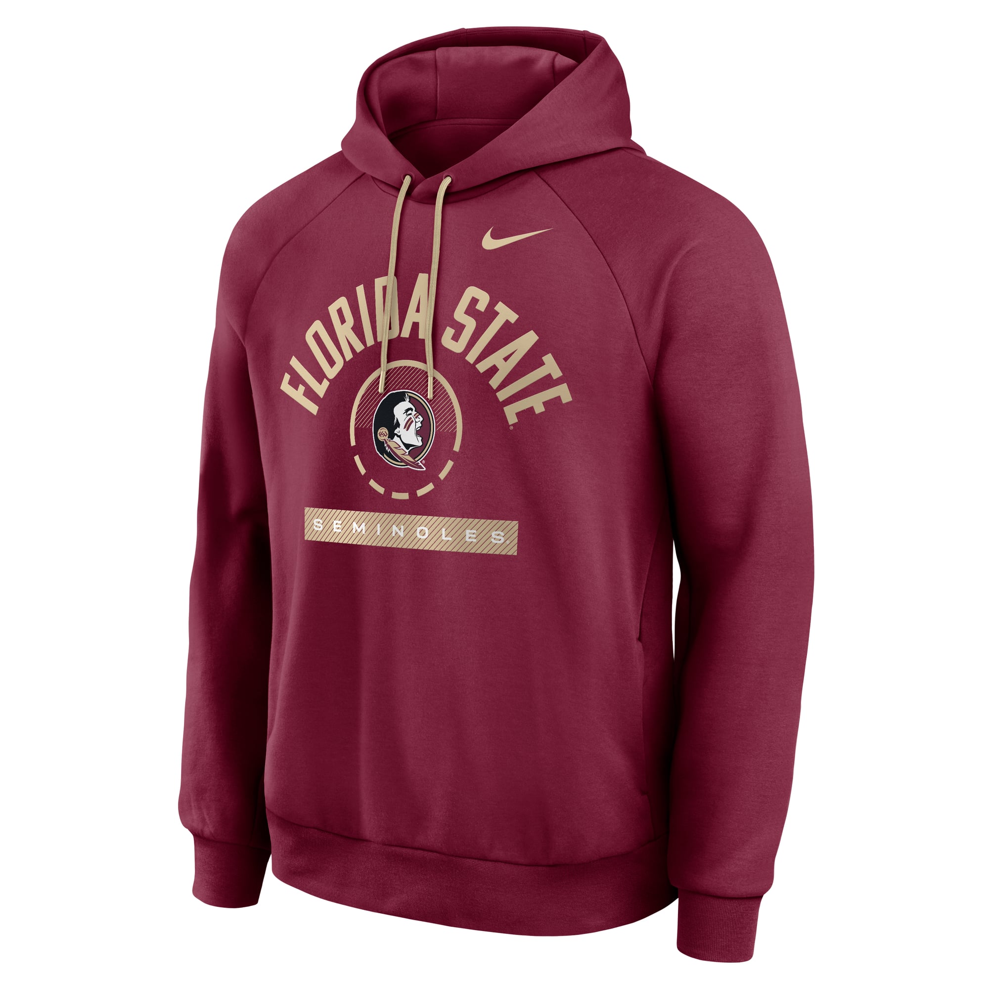 Men's Nike Garnet Florida State Seminoles Courtside Practice Dri-FIT Raglan Fleece Hoodie