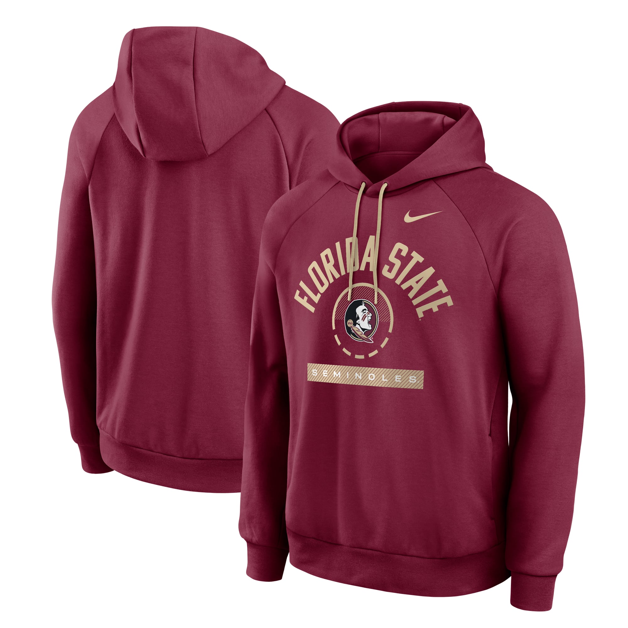 Men's Nike  Garnet Florida State Seminoles Courtside Practice Dri-FIT Raglan Fleece Hoodie