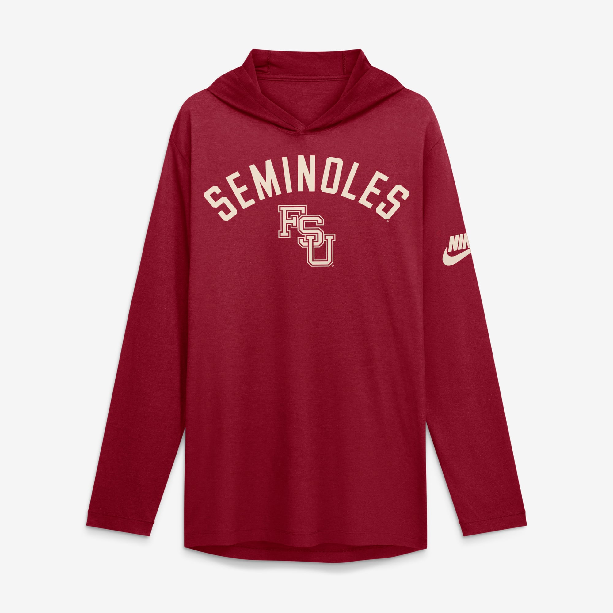 Men's Nike  Garnet Florida State Seminoles Legacy Arch Tri-Blend Long Sleeve Hooded T-Shirt
