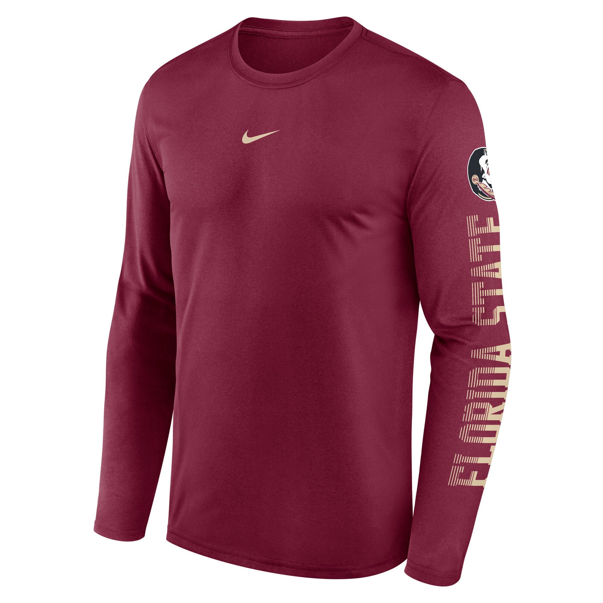 Men's Nike Garnet Florida State Seminoles Primetime Logo Sleeve Legend Dri-FIT Long T-Shirt