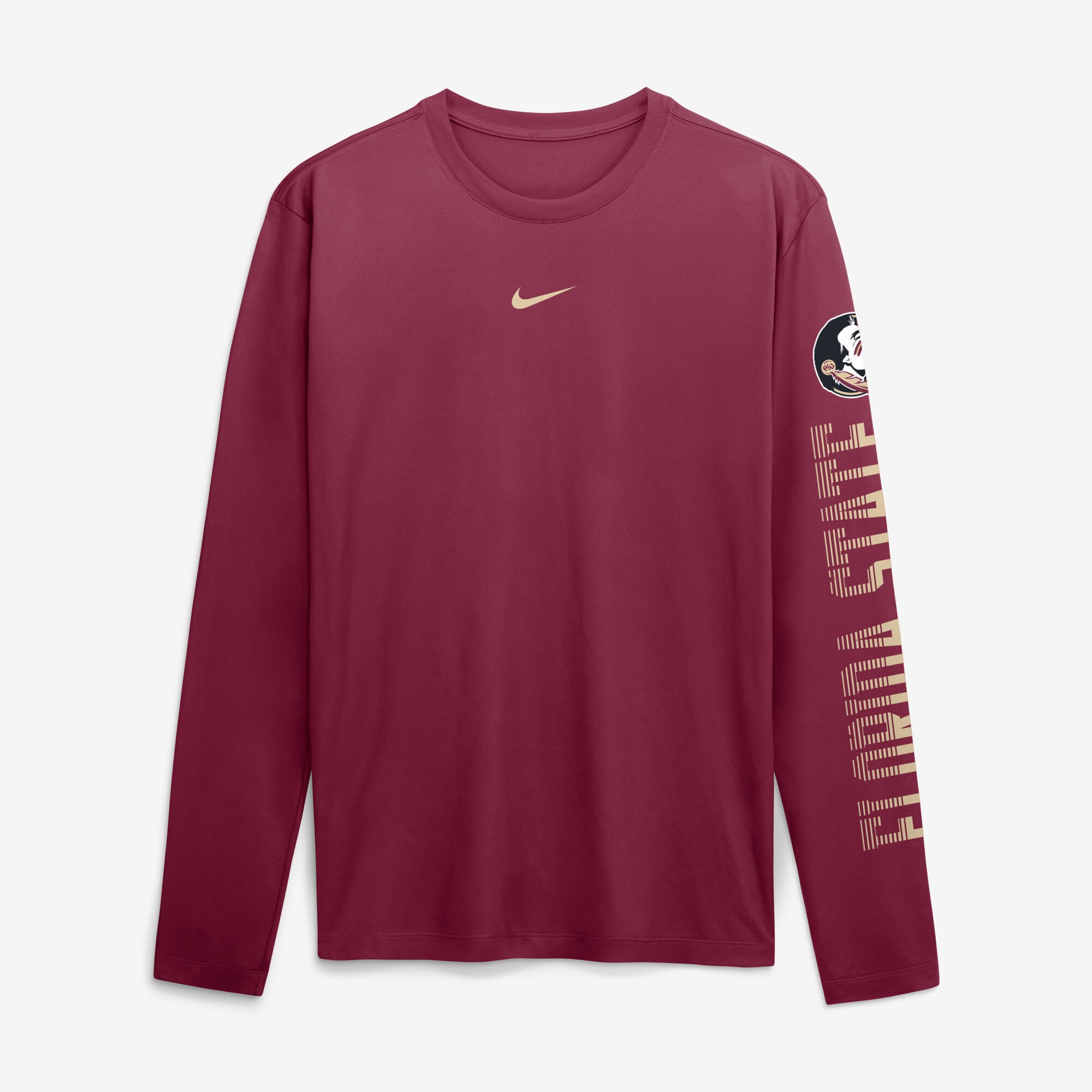 Men's Nike Garnet Florida State Seminoles Primetime Logo Sleeve Legend Dri-FIT Long T-Shirt