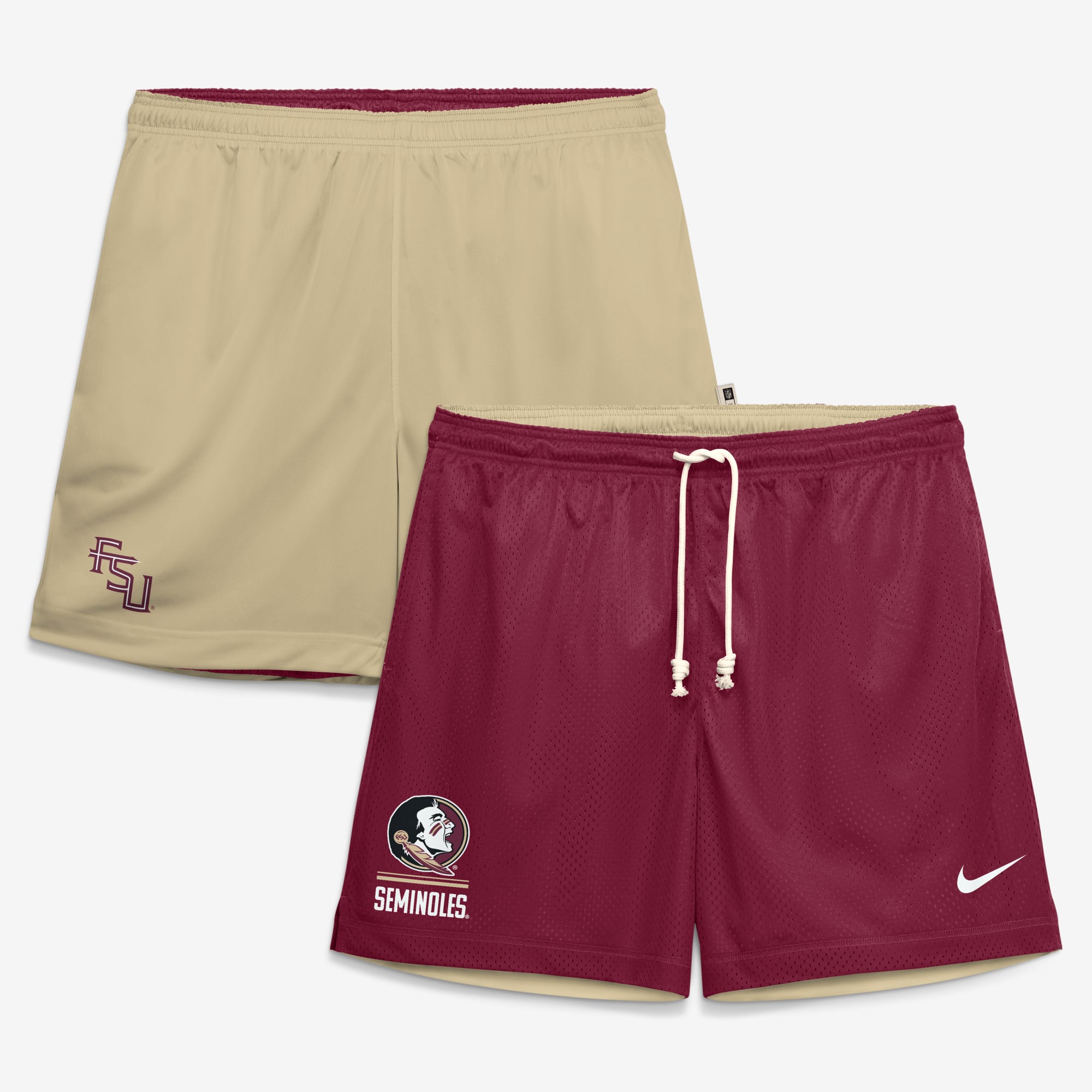 Short réversible Nike Dri-FIT grenat/or pour homme, Florida State Seminoles