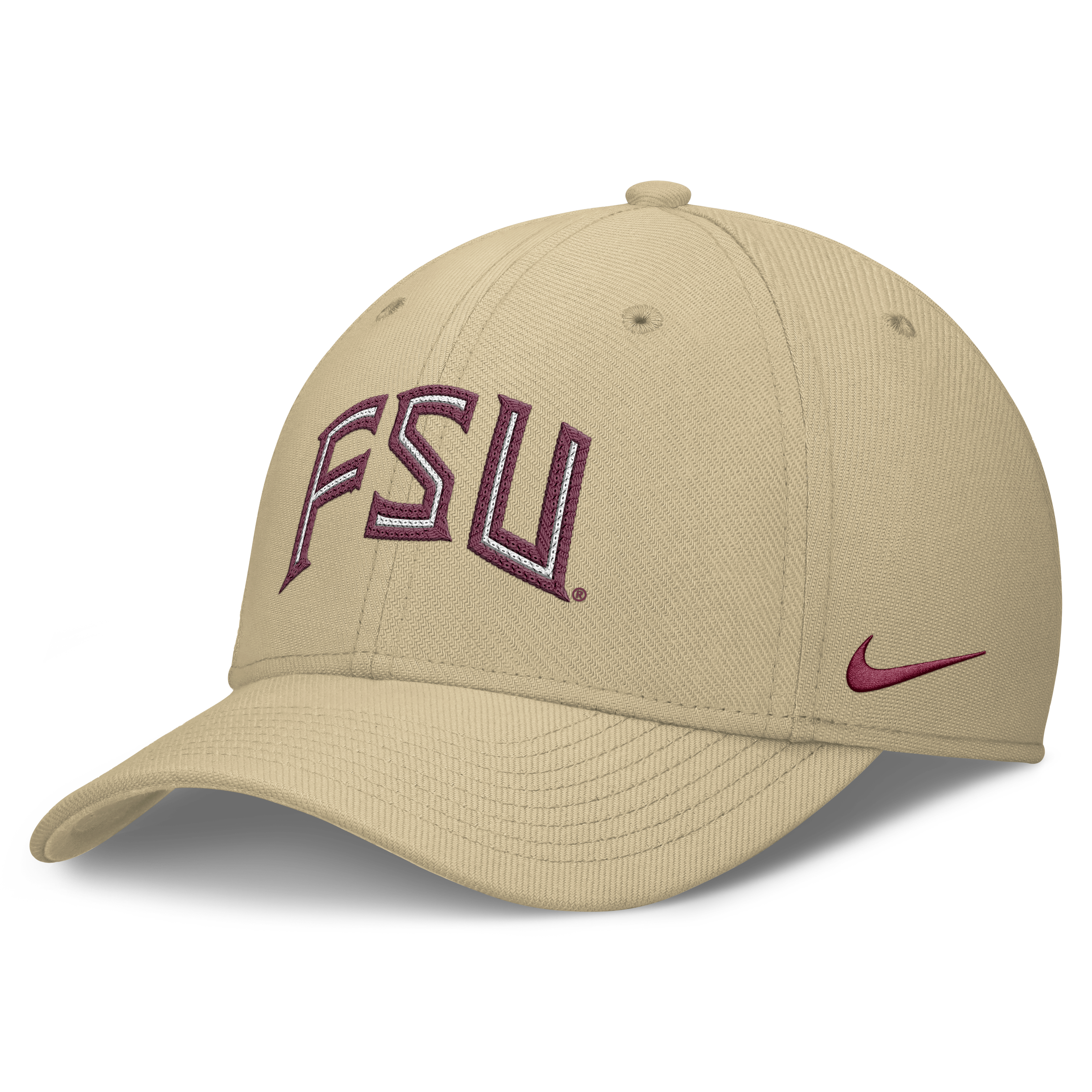 Men's Nike Gold Florida State Seminoles Letter Rise SwooshFlex Dri-FIT Hat