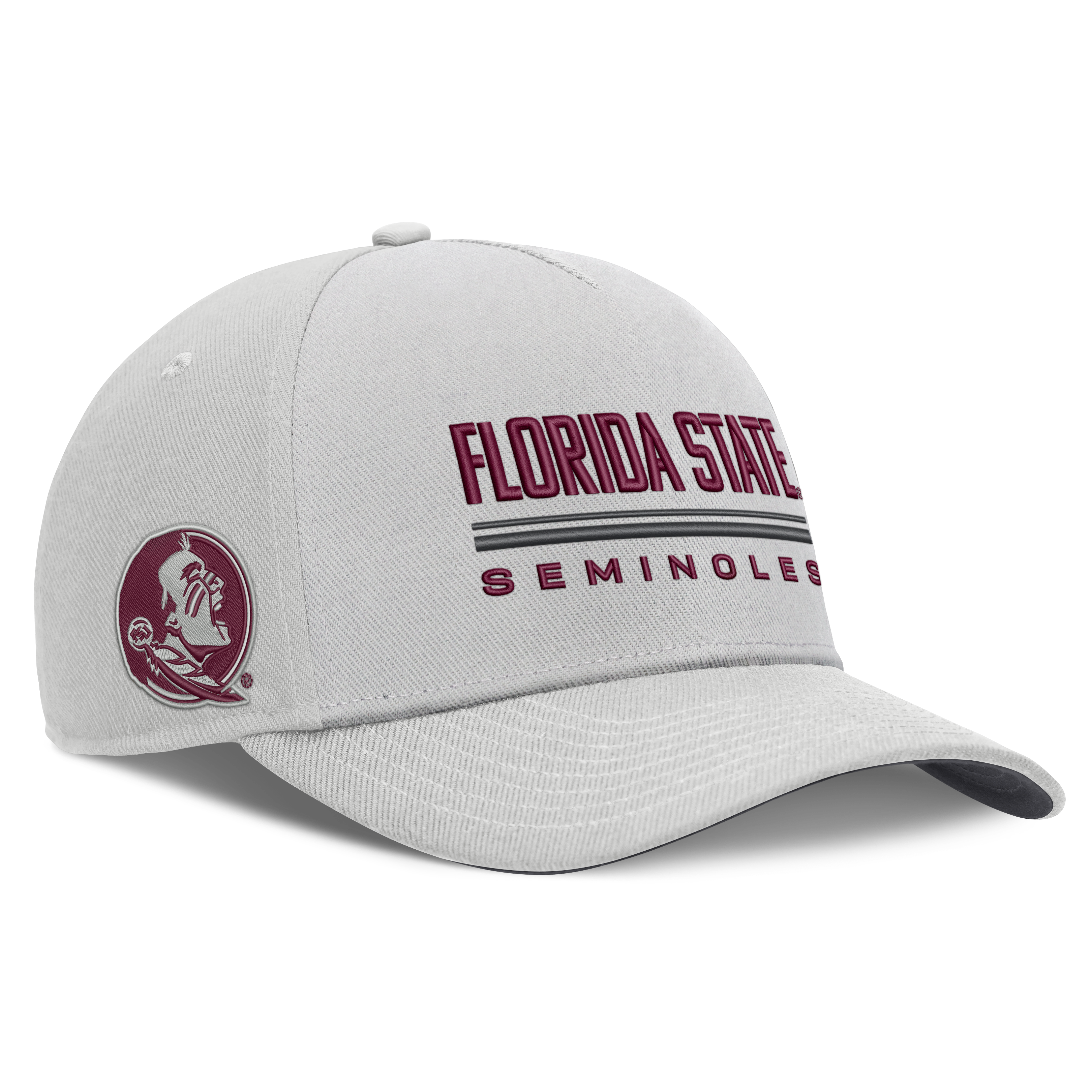 Men's Nike Gray Florida State Seminoles 2026 Sideline Dri-FIT Rise Adjustable Hat