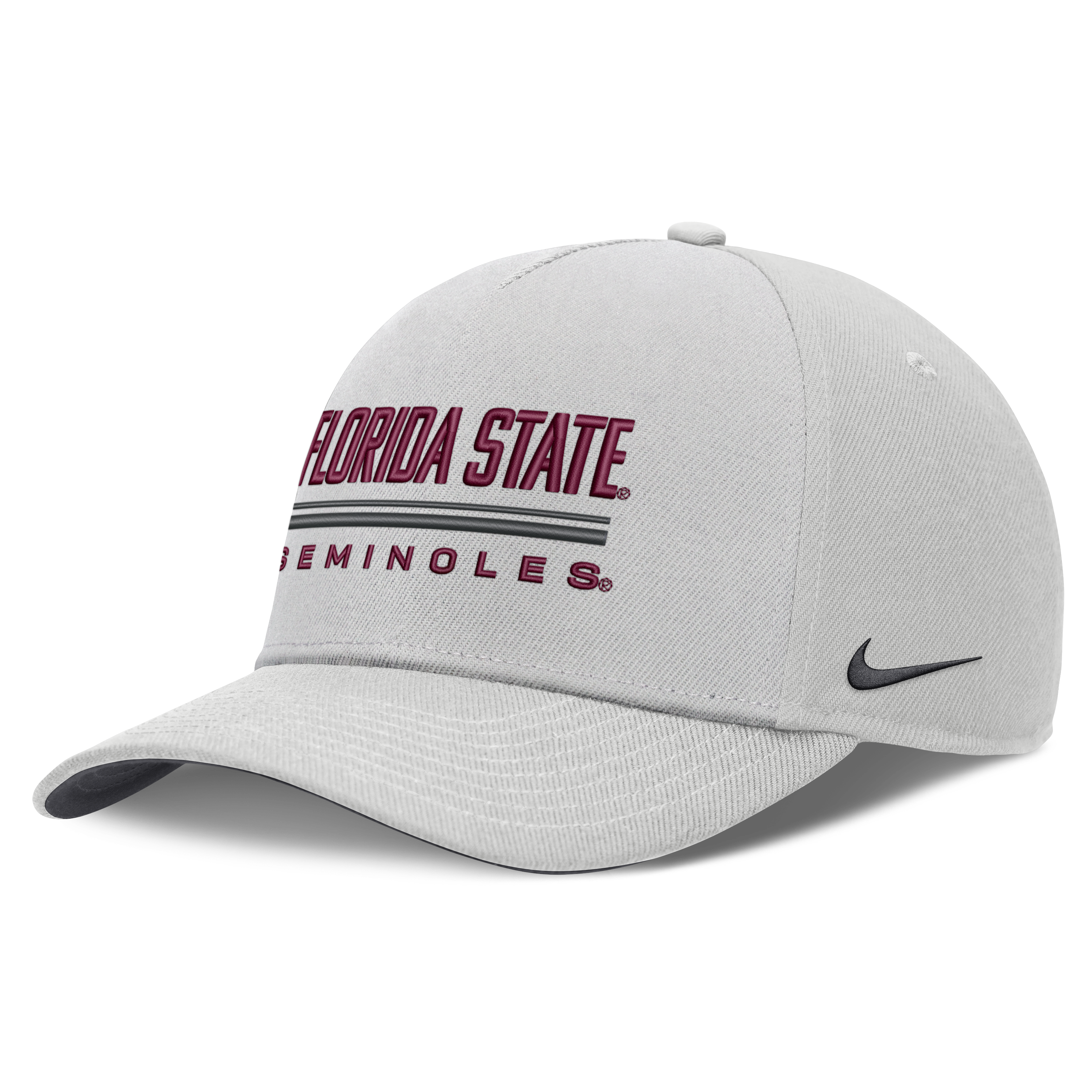 Men's Nike Gray Florida State Seminoles 2026 Sideline Dri-FIT Rise Adjustable Hat
