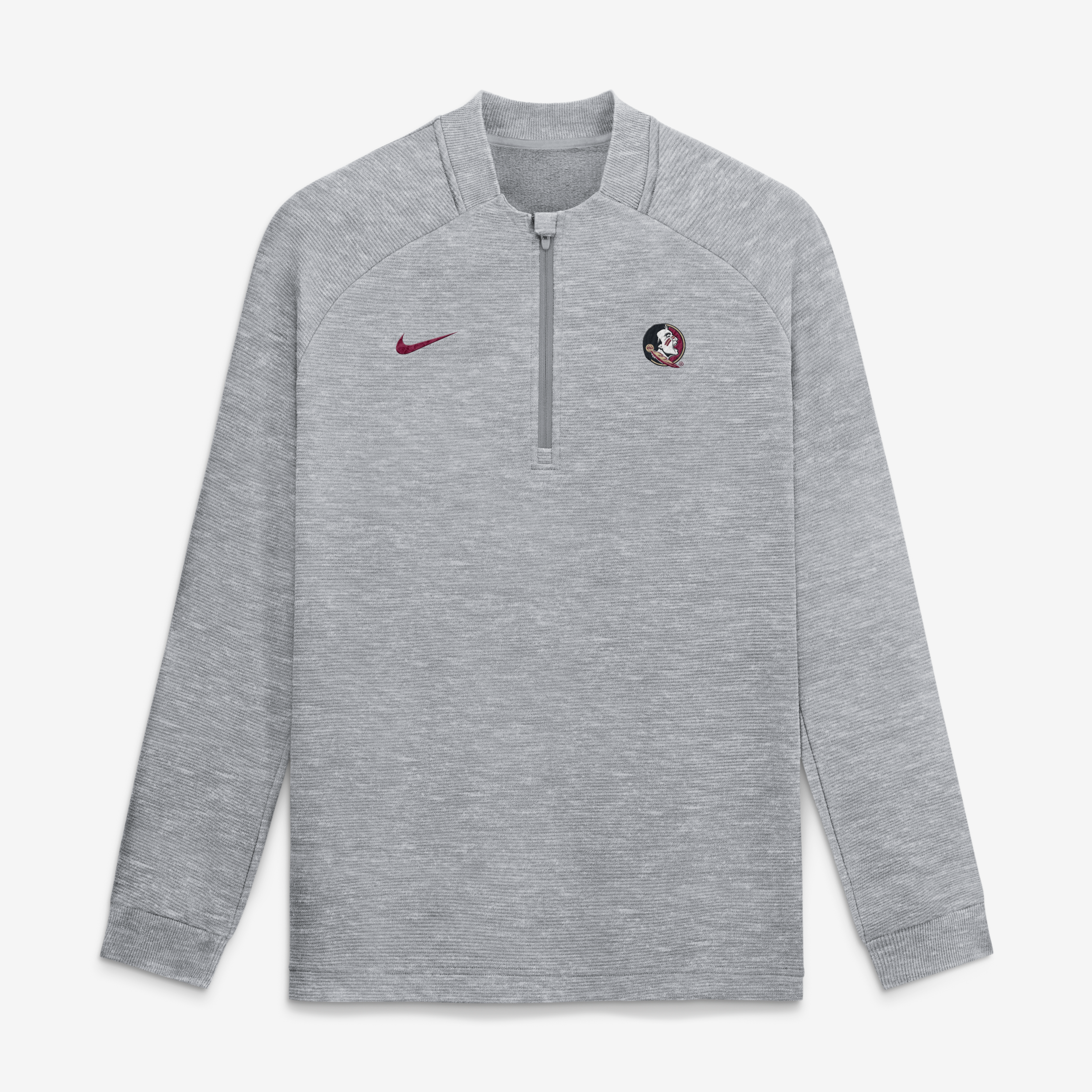 Men's Nike Gray Florida State Seminoles Par Raglan Tri-Blend Therma-FIT Half-Zip Pullover