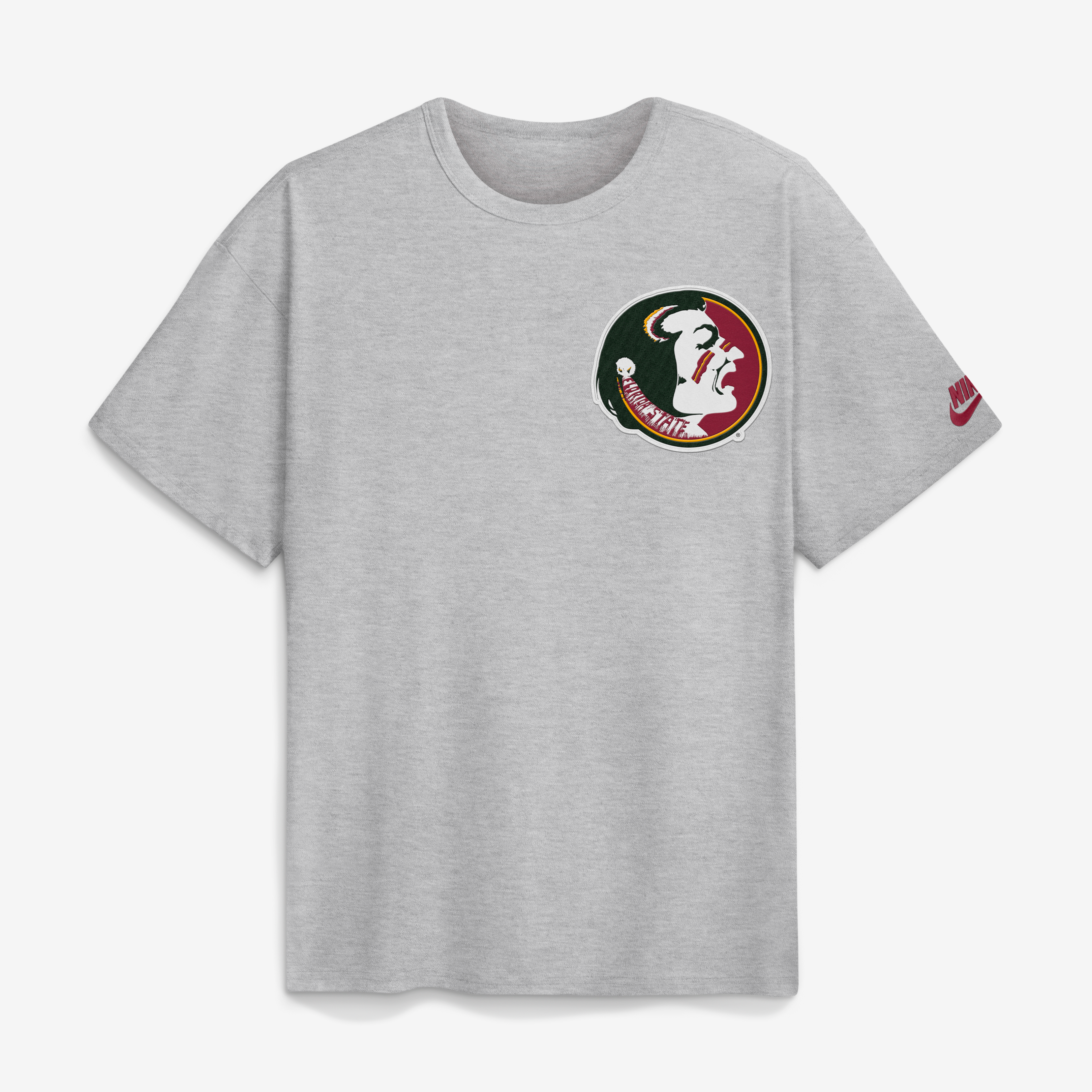 T-shirt Nike Max90 pour homme, gris chiné, Florida State Seminoles Legacy Logo