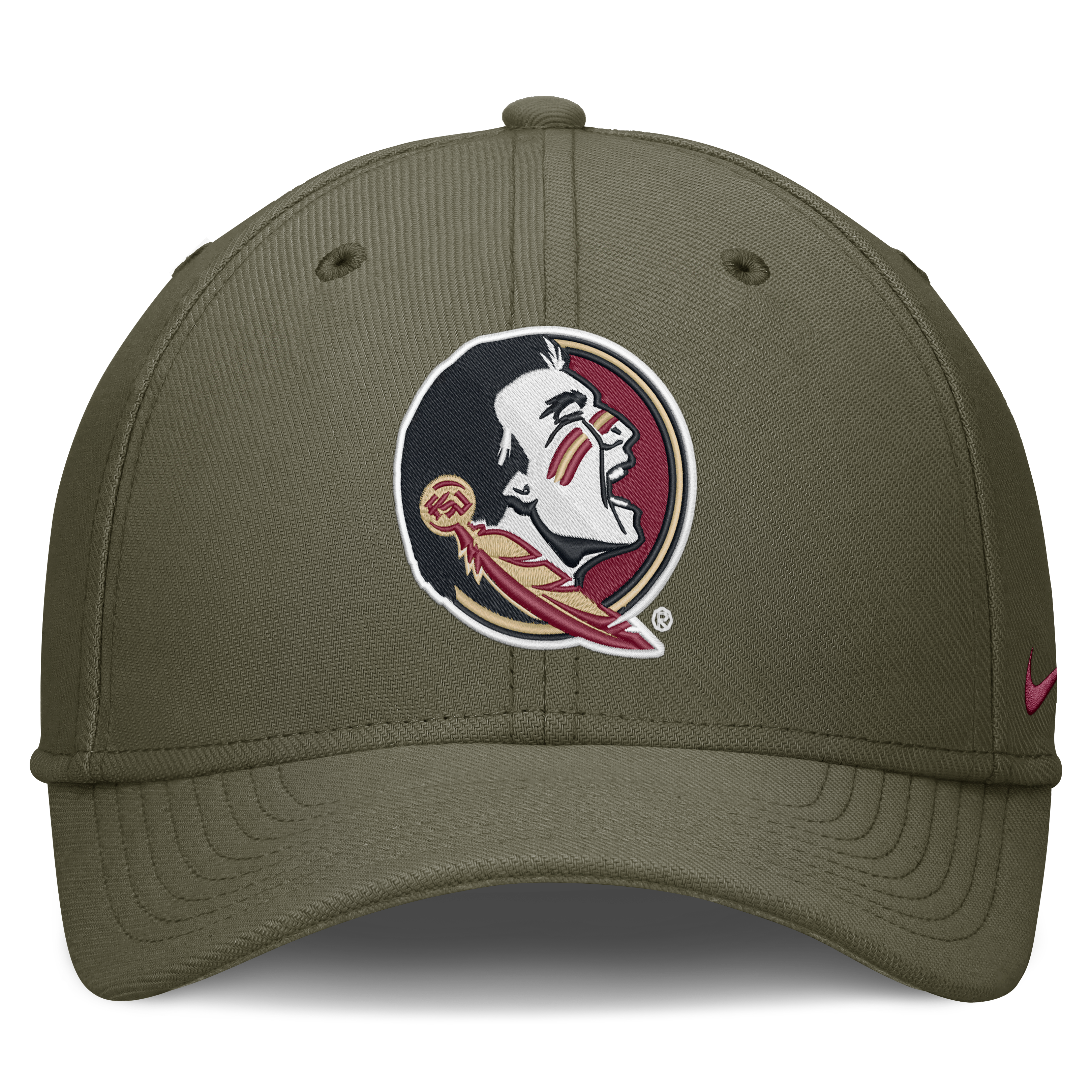 Men's Nike  Olive Florida State Seminoles Primetime SwooshFlex Dri-FIT Hat