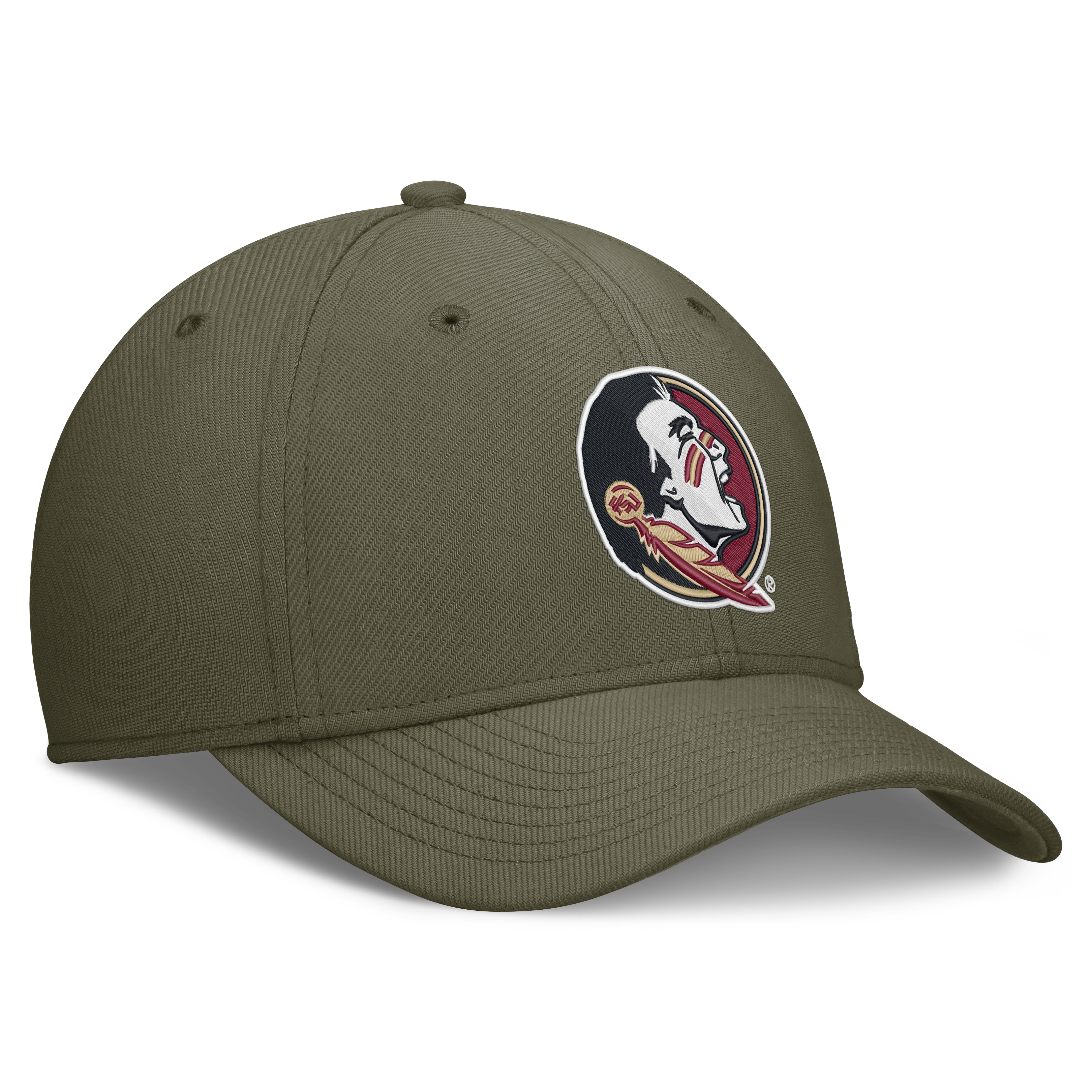 Men's Nike  Olive Florida State Seminoles Primetime SwooshFlex Dri-FIT Hat