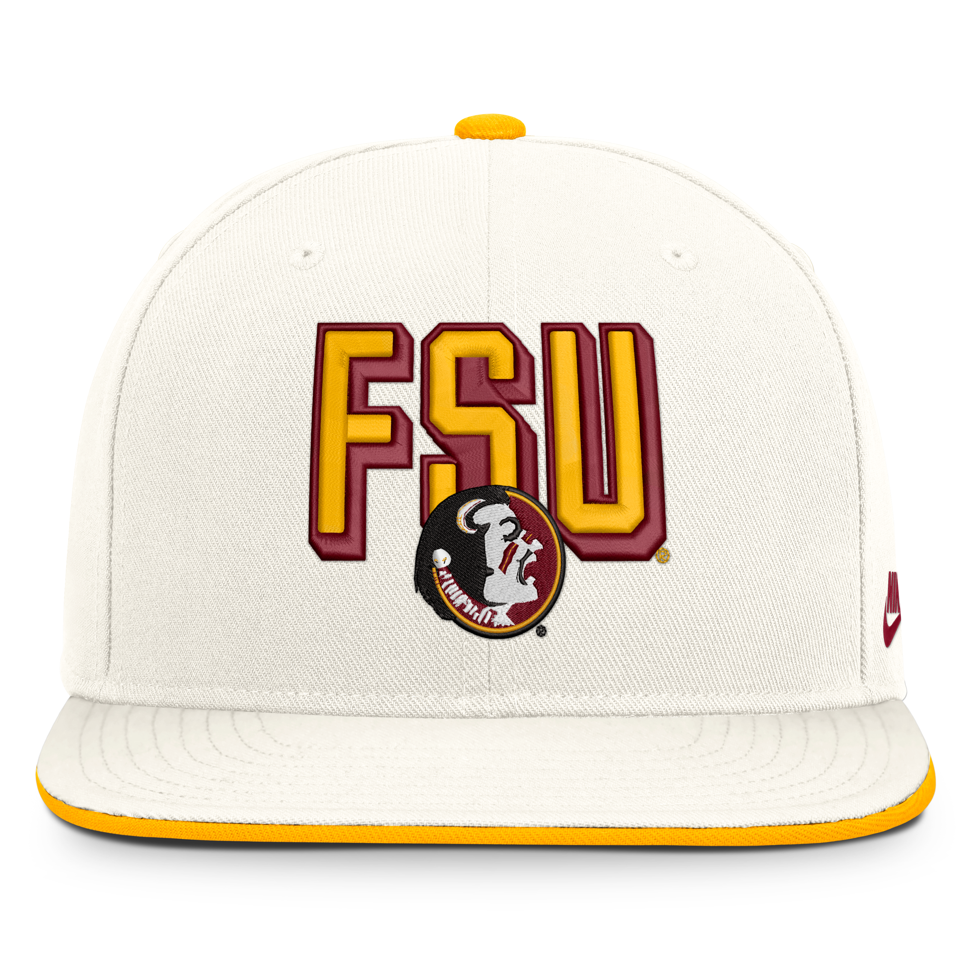 Casquette snapback Nike Pro blanche Florida State Seminoles Legacy Letter & Mascot pour homme