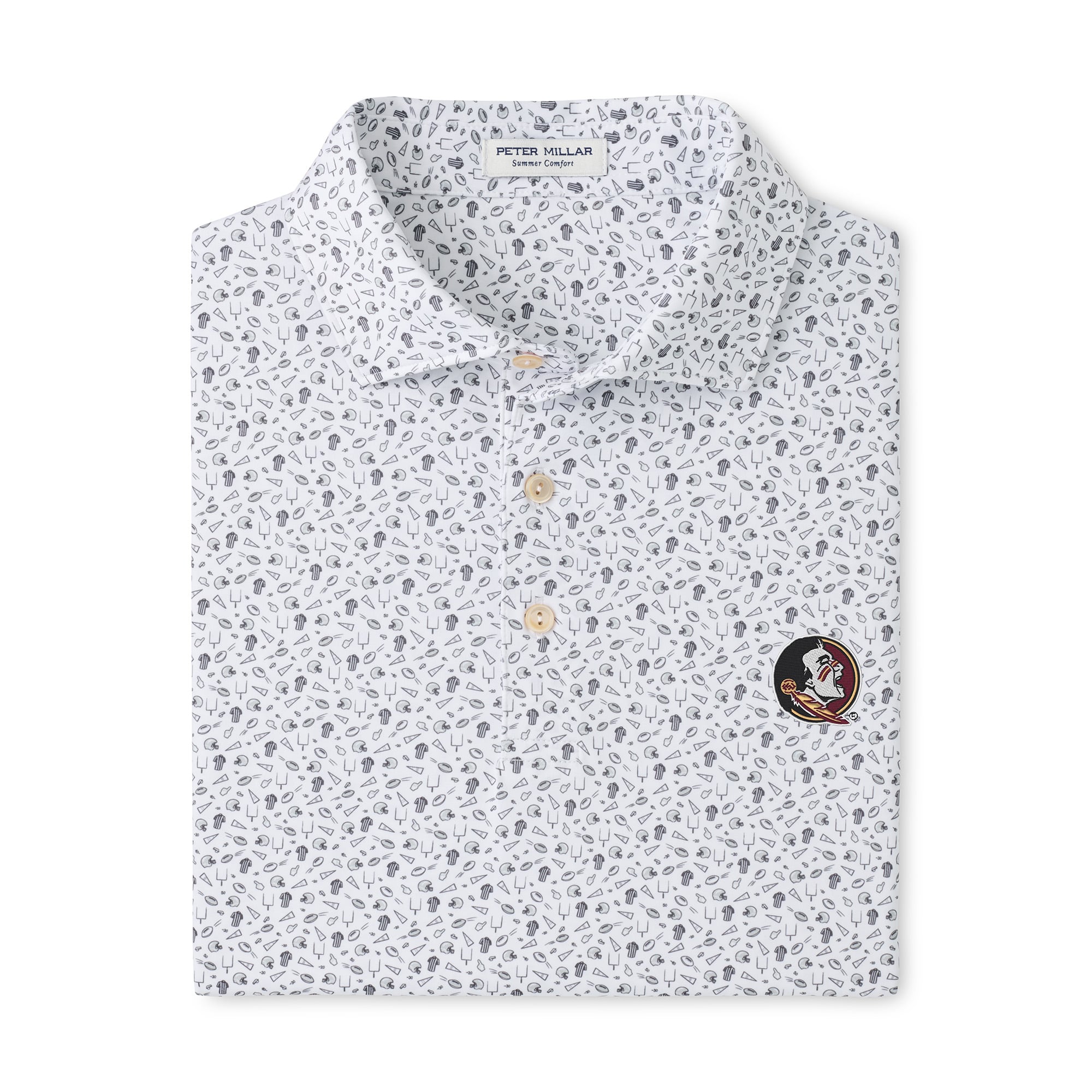 Polo de performance Peter Millar Gray Florida State Seminoles pour homme