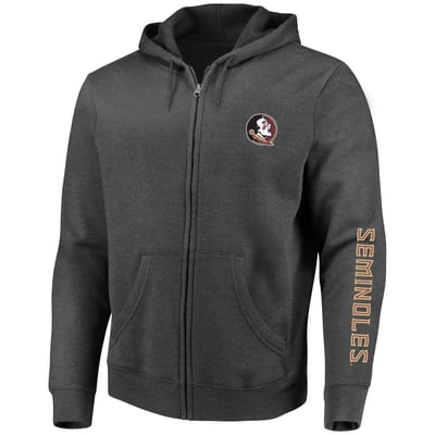 Florida State Seminoles Profile Big & Tall Full-Zip Hoodie - Heather Charcoal
