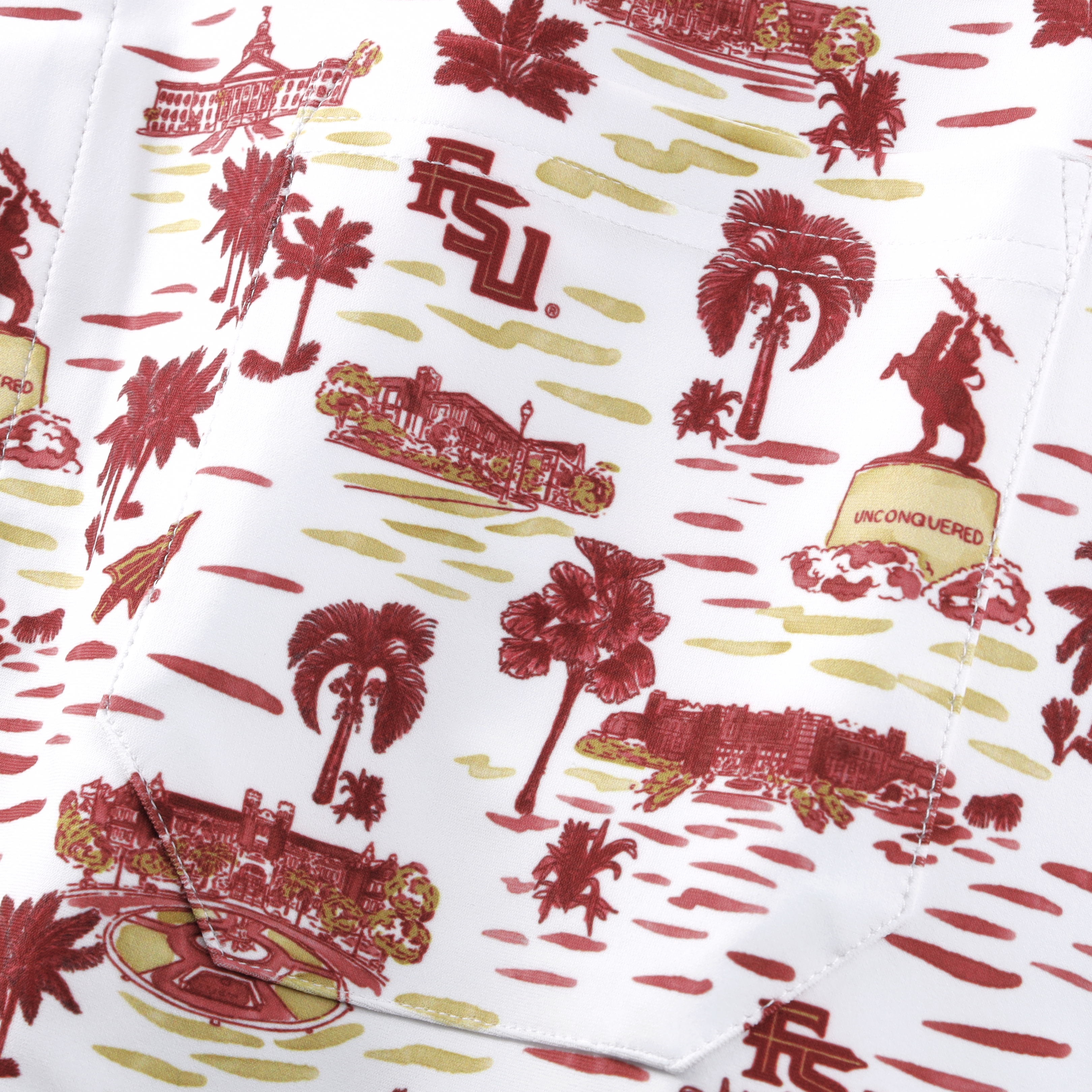 Men's Smith & Quinn White Florida State Seminoles Toile Boatyard Button-Up Shirt