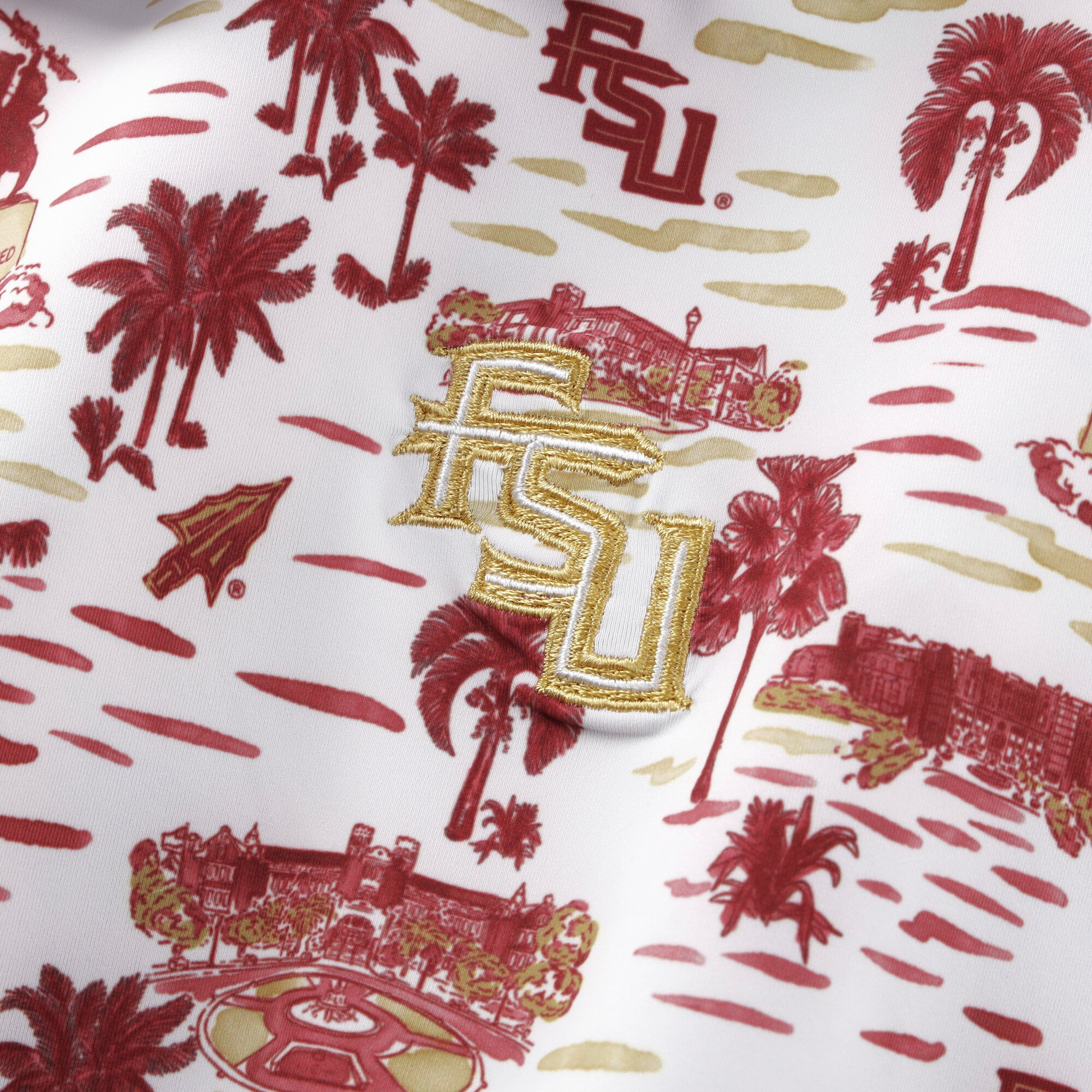 Men's Smith & Quinn White Florida State Seminoles Toile Teddy Polo