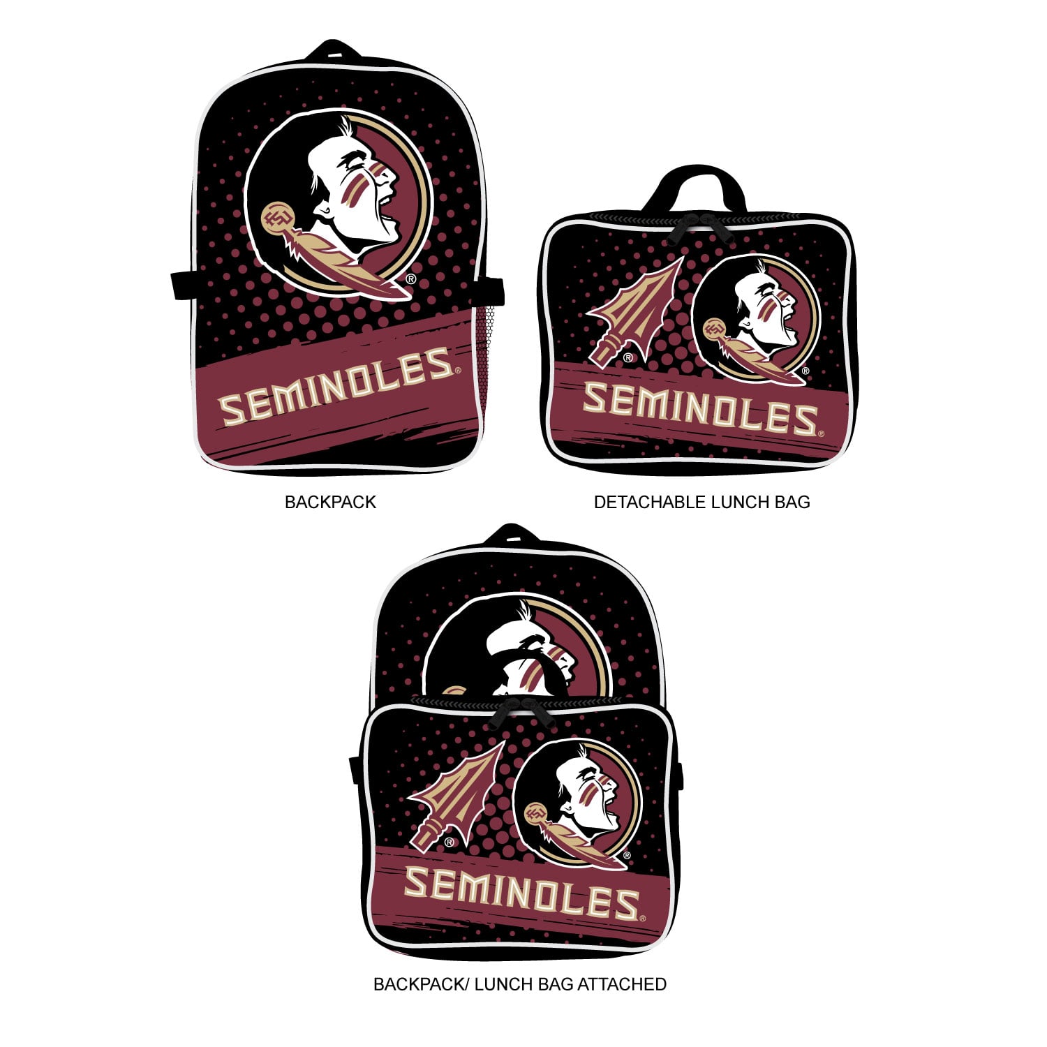 MOJO Florida State Seminoles Backpack & Lunch Box 2-Piece Set