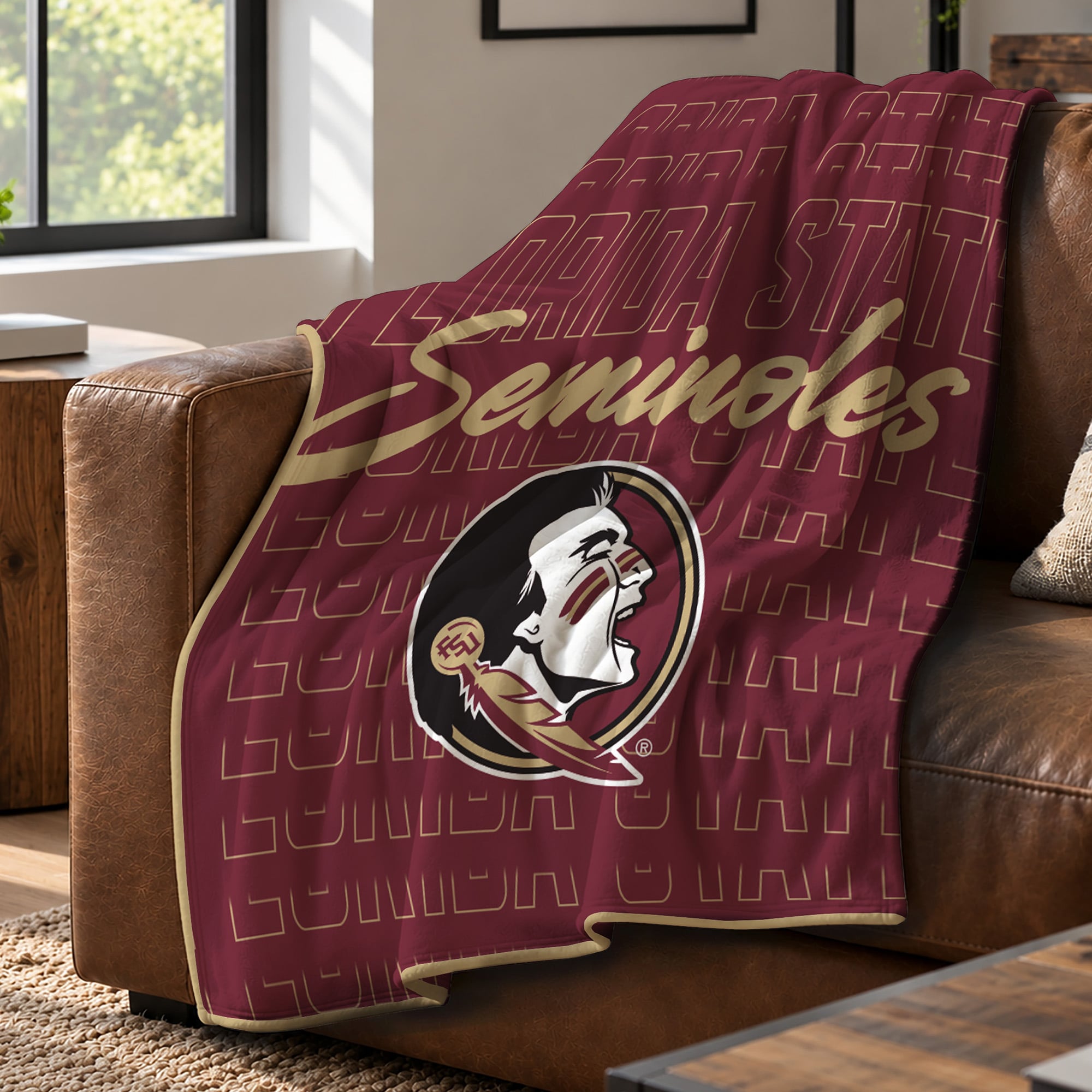 Couverture ultra douce Pegasus Florida State Seminoles Echo Script Fade 50" x 60"