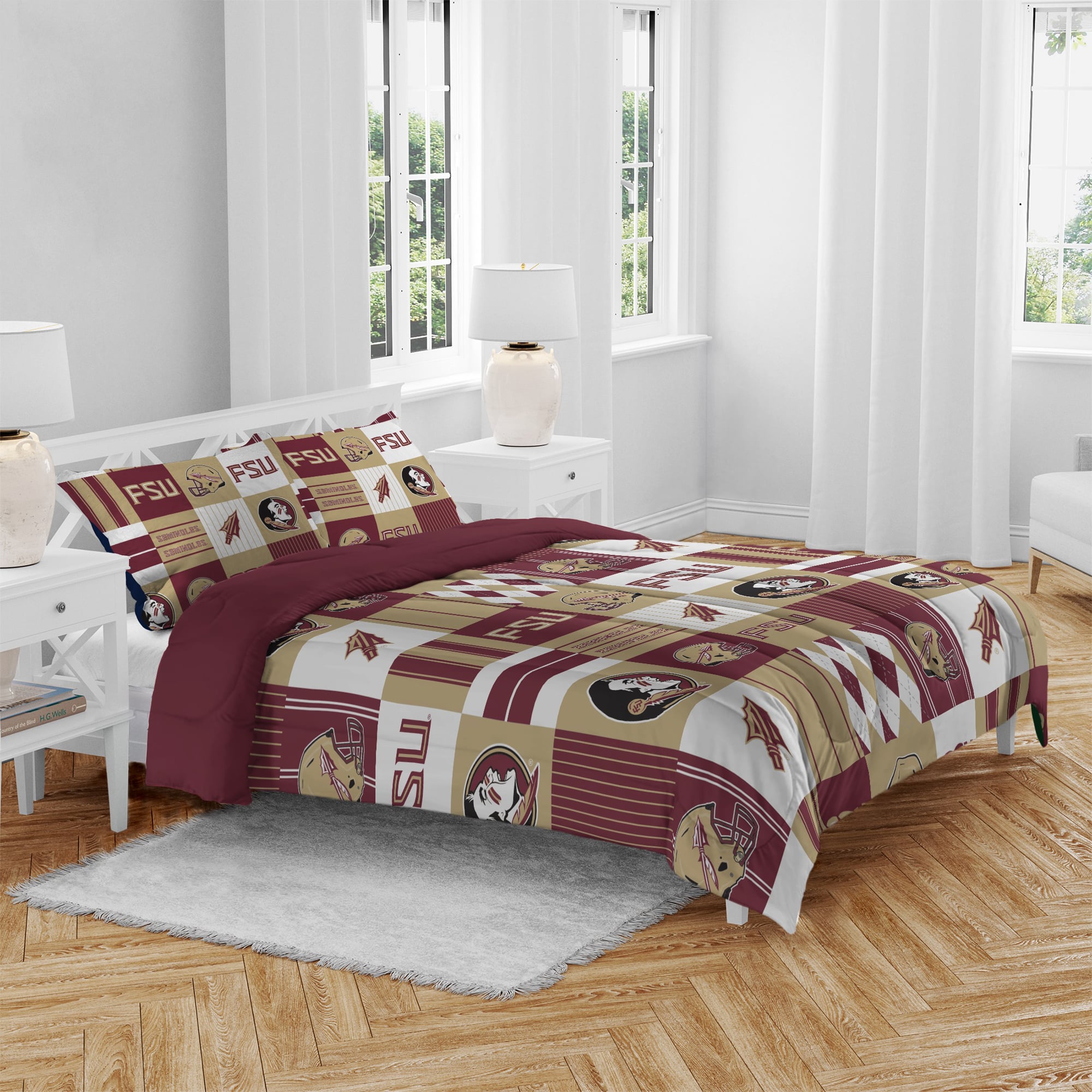 Ensemble de literie trois pièces à carreaux patchwork Pegasus Florida State Seminoles (grand lit/queen)