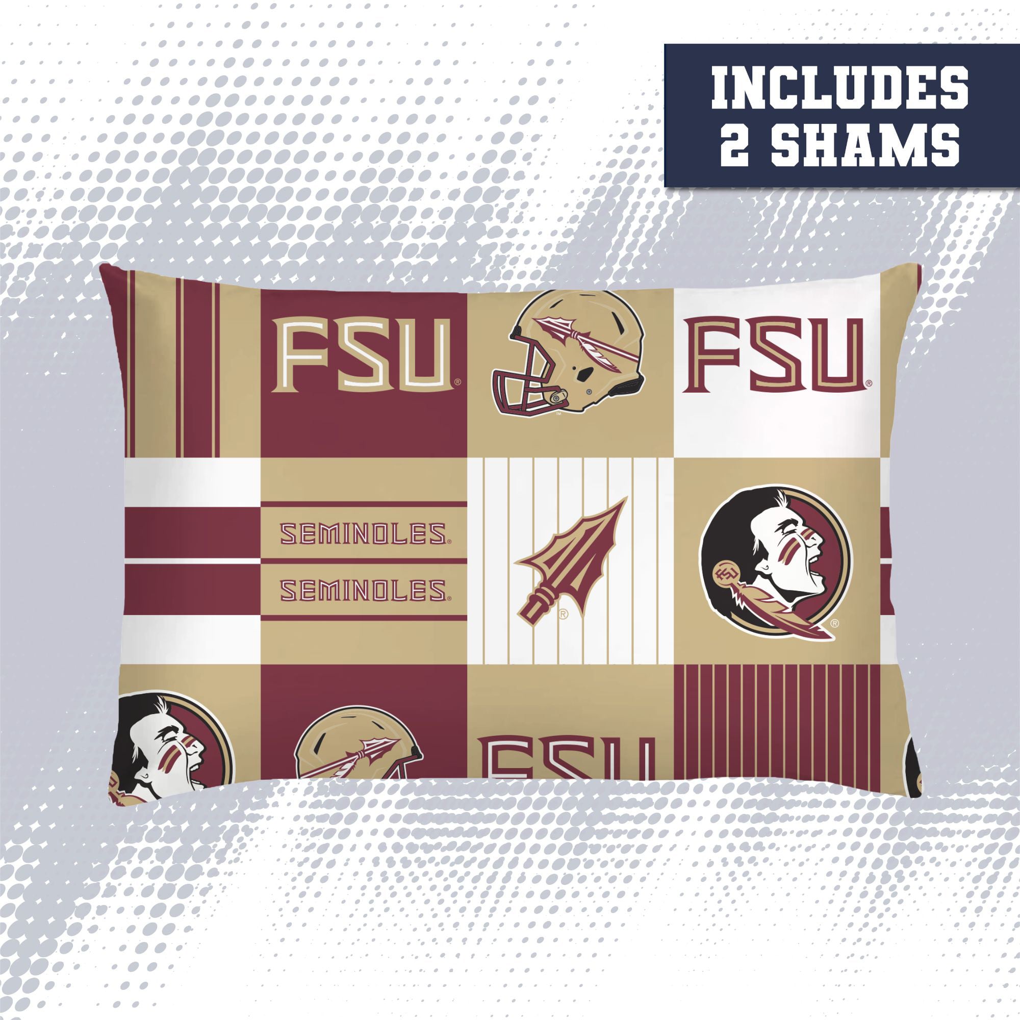 Ensemble de literie trois pièces à carreaux patchwork Pegasus Florida State Seminoles (grand lit/queen)
