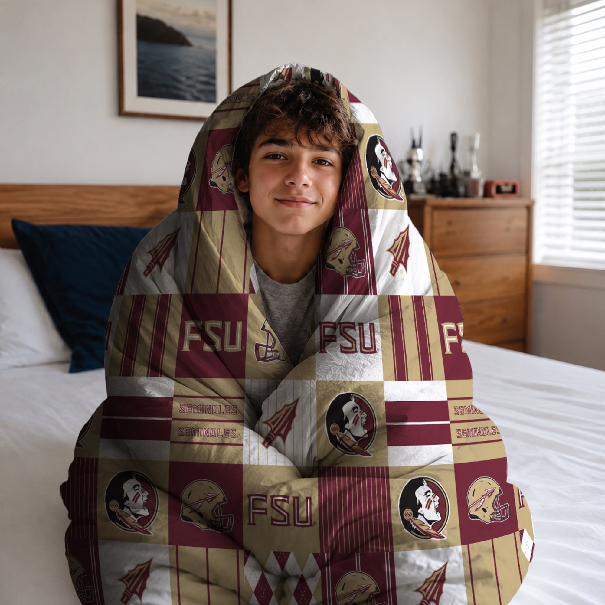 Ensemble de literie deux pièces Pegasus Florida State Seminoles Patchwork Plaid Twin/Twin XL