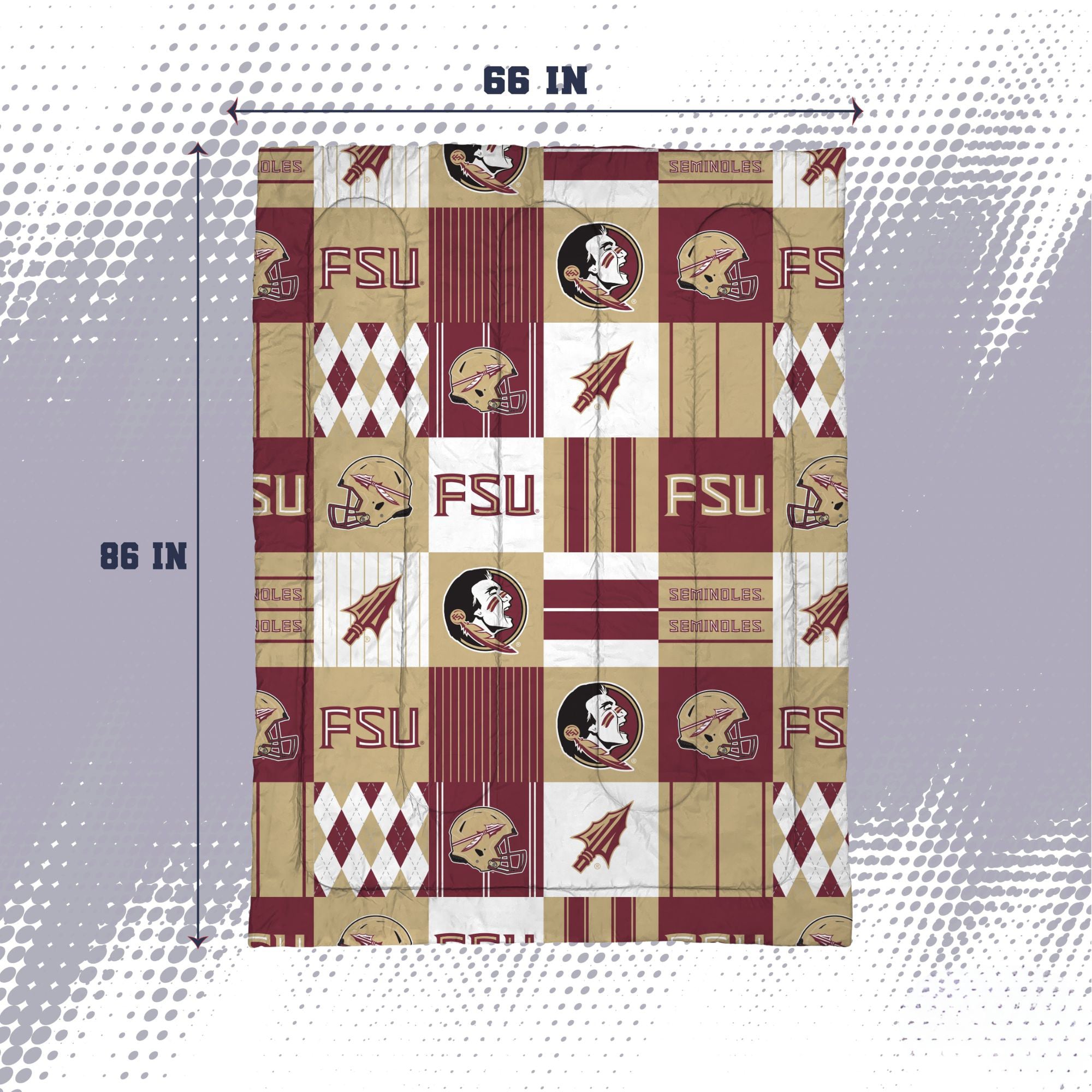 Ensemble de literie deux pièces Pegasus Florida State Seminoles Patchwork Plaid Twin/Twin XL